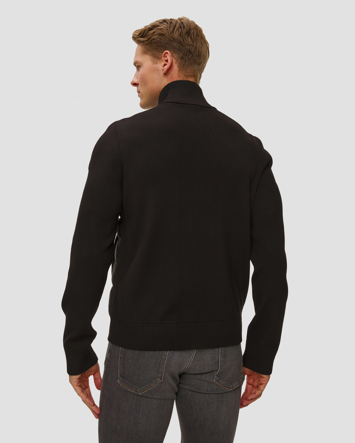 Giacca nera ibrida da uomo Moose Knuckles Kamet Hybrid Jacket Gold