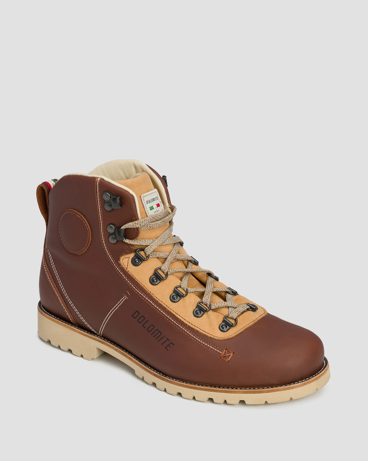 Brązowe wysokie buty skórzane męskie Dolomite 54 La Classica LH