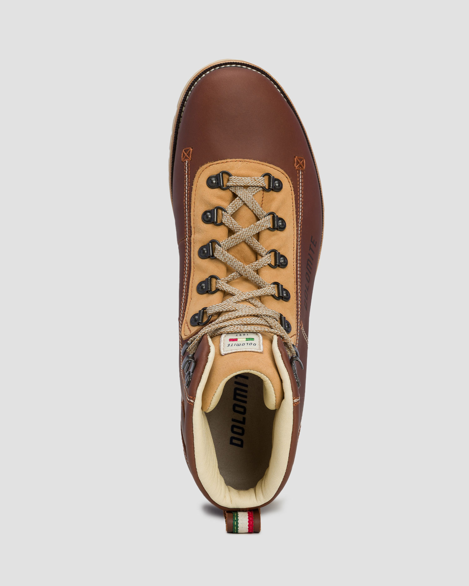 Brązowe wysokie buty skórzane męskie Dolomite 54 La Classica LH