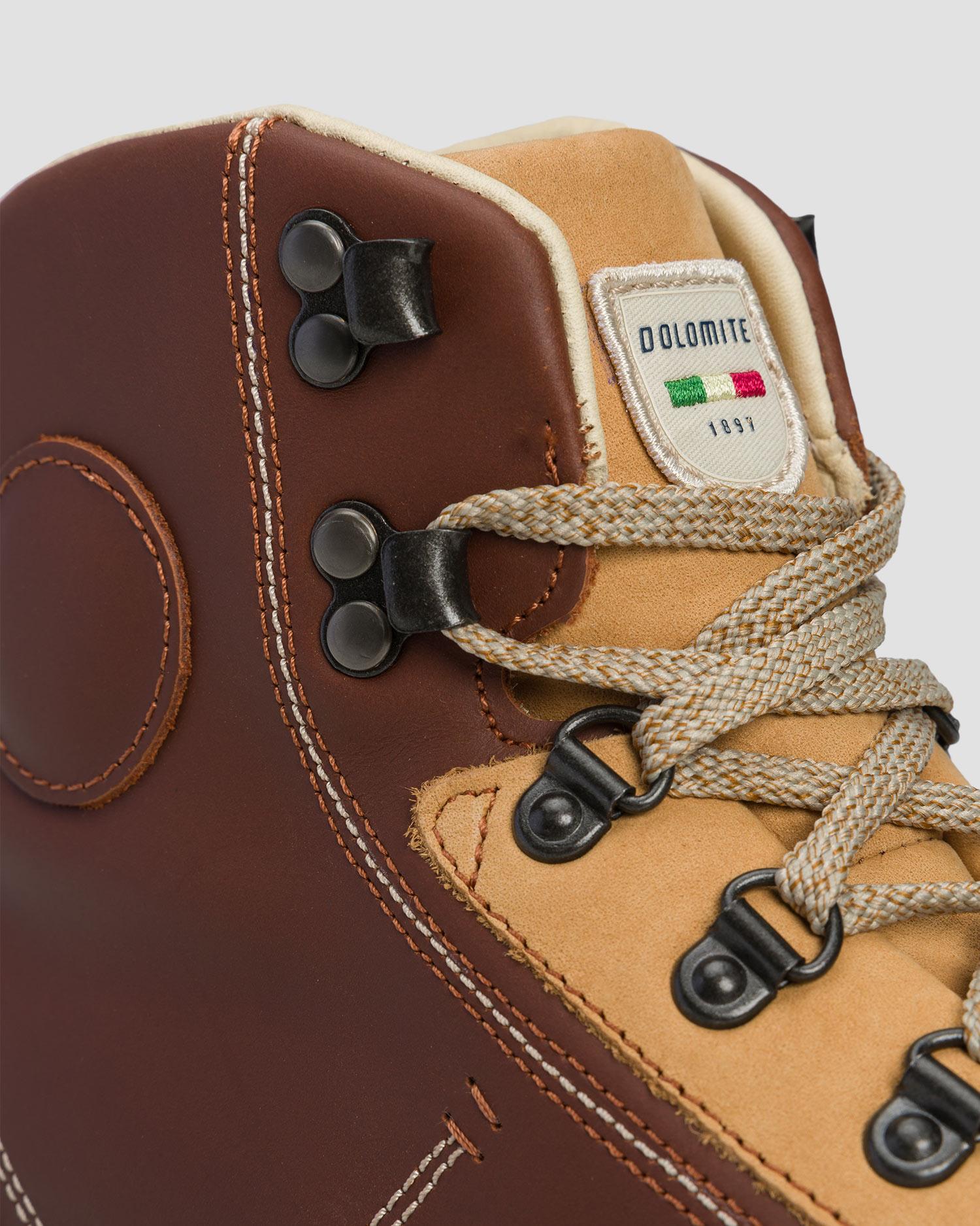 Brązowe wysokie buty skórzane męskie Dolomite 54 La Classica LH