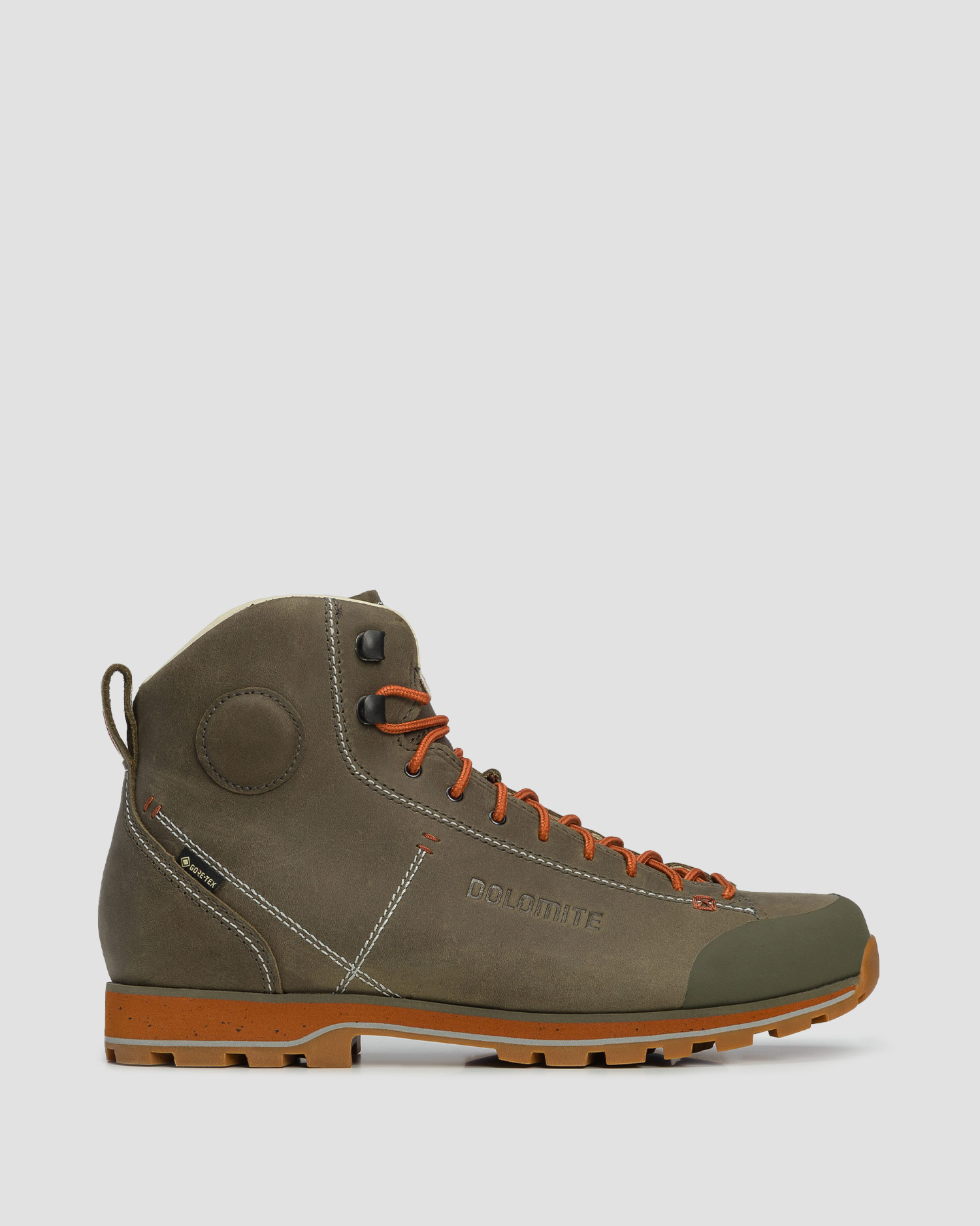 Chaussures de trekking en cuir vertes et beiges Dolomite 54 High FG EVO GTX 