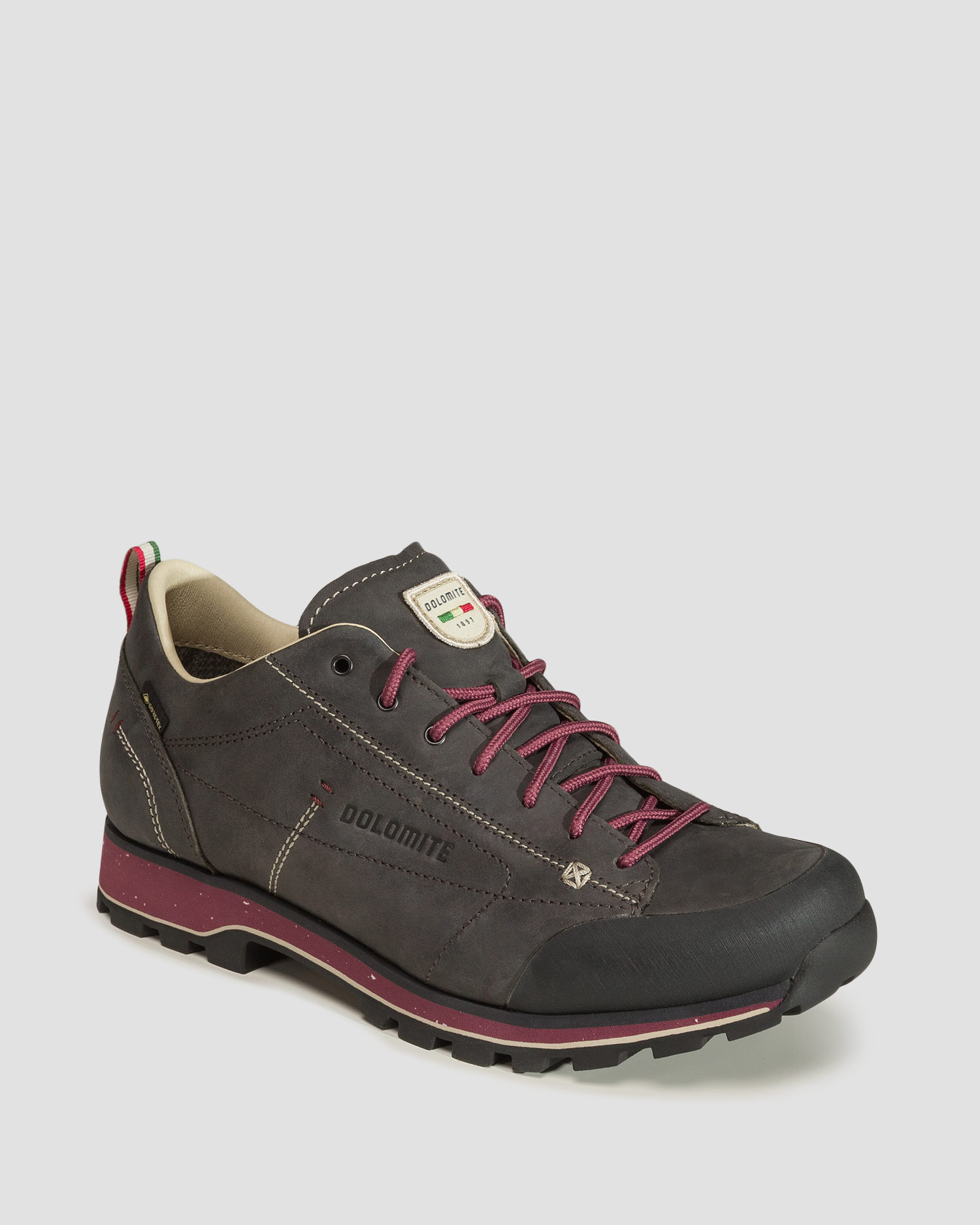 Chaussures de trekking basses en cuir gris pour femmes Dolomite 54 Low Fg Evo GTX