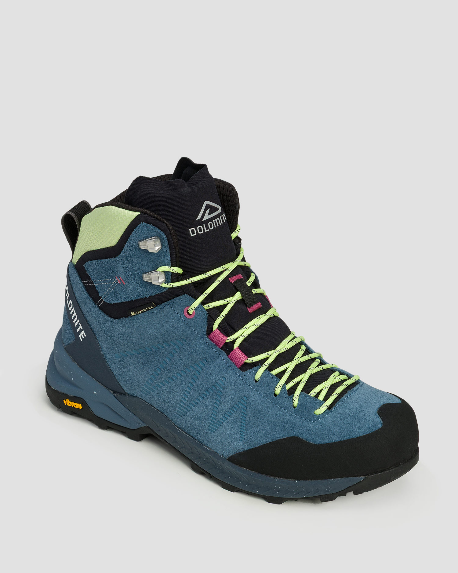 Wysokie skórzane buty podejściowe damskie Dolomite Crodarossa High GTX niebiesko-granatowe