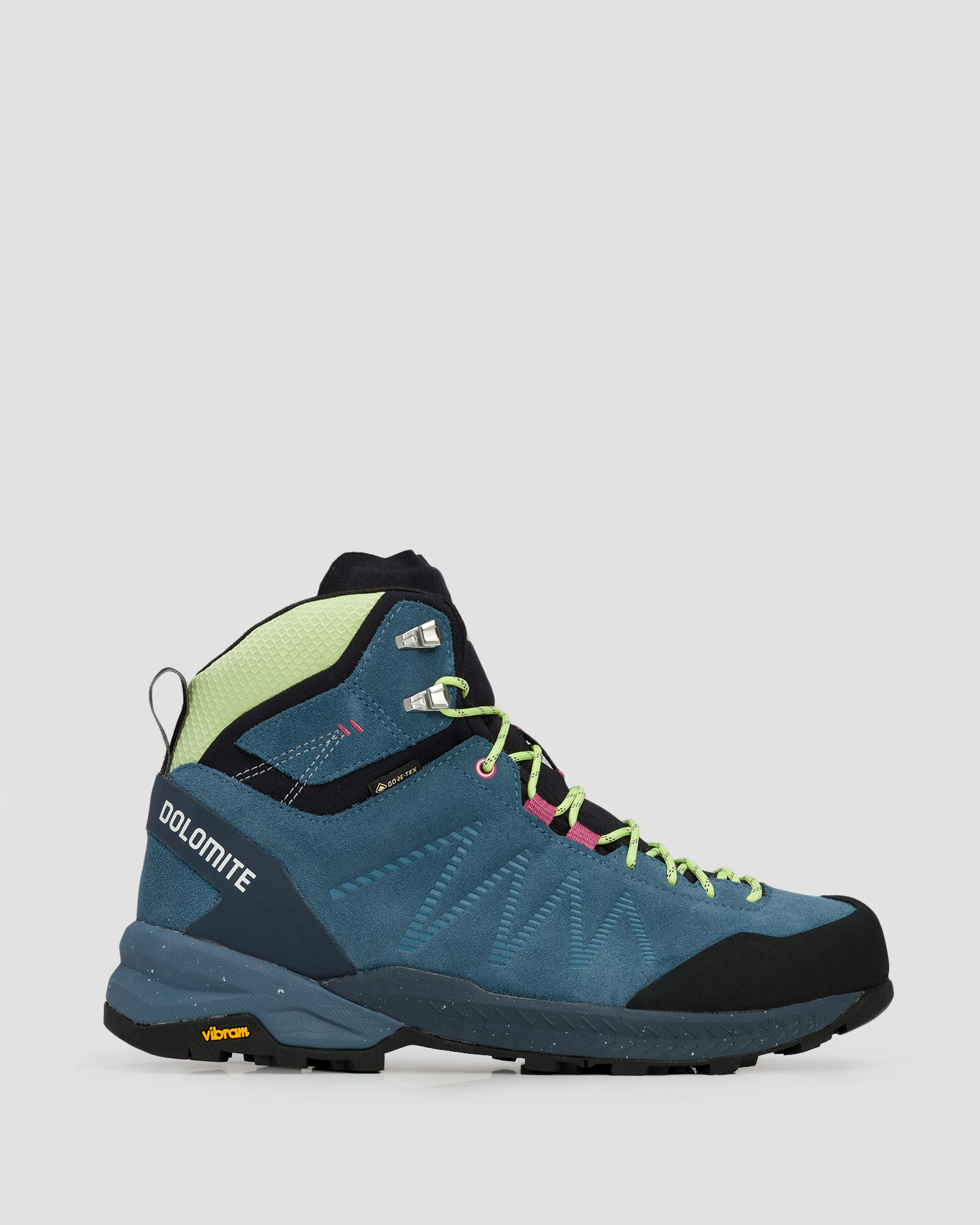 Dámske vysoké kožené turistické topánky Dolomite Crodarossa High Gtx modro-tmavomodré