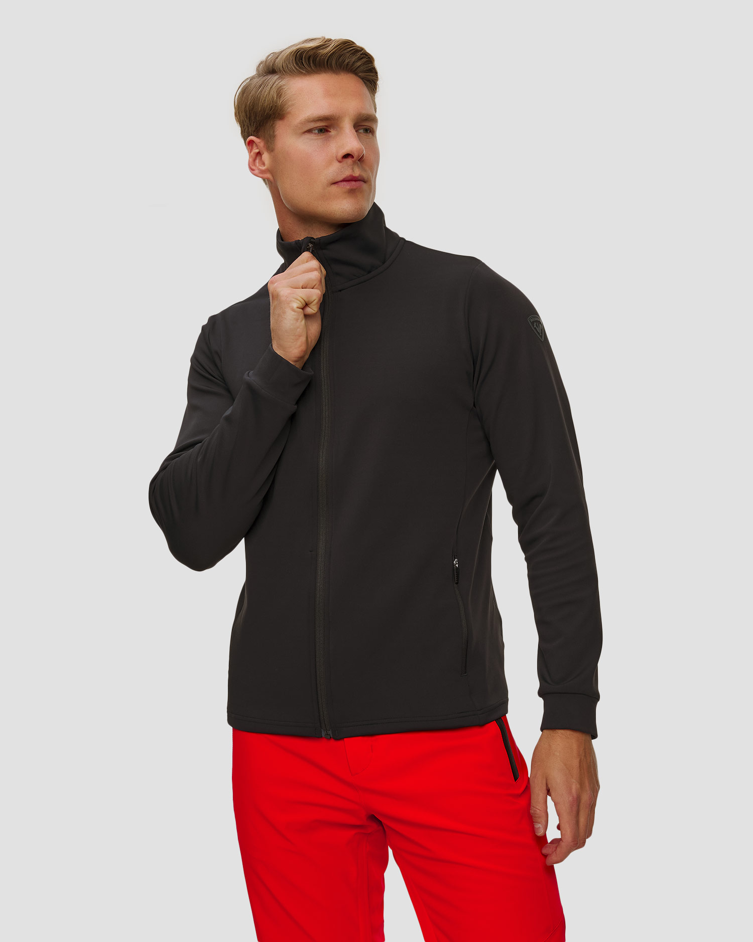 Bluza męska Rossignol Mid Layer Stretch Full Zip Thin Jkt czarna