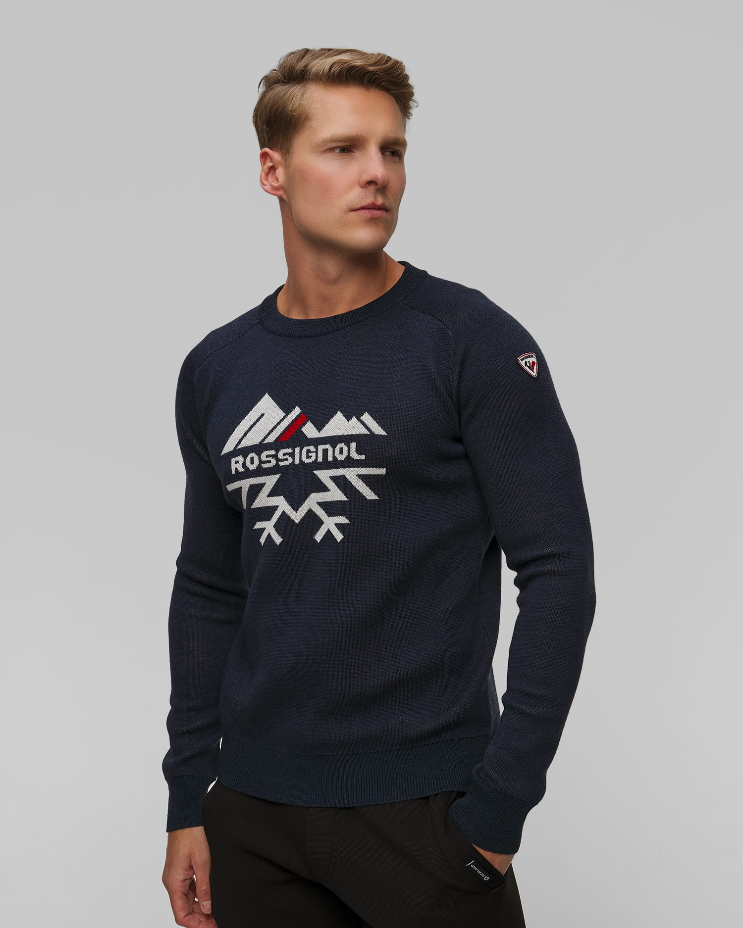 Pull en laine pour hommes Rossignol Jacquard Crew Neck