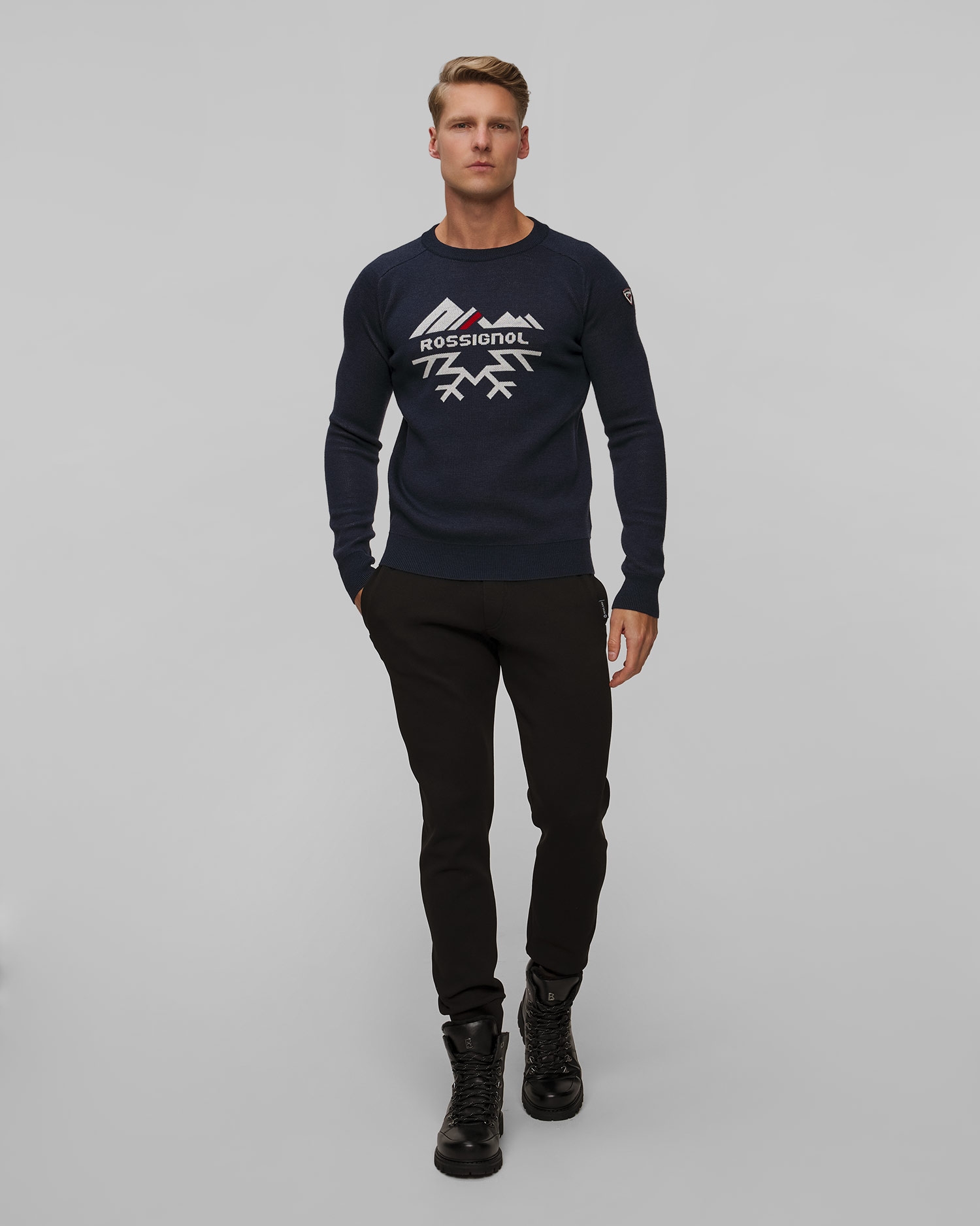 Pull en laine pour hommes Rossignol Jacquard Crew Neck