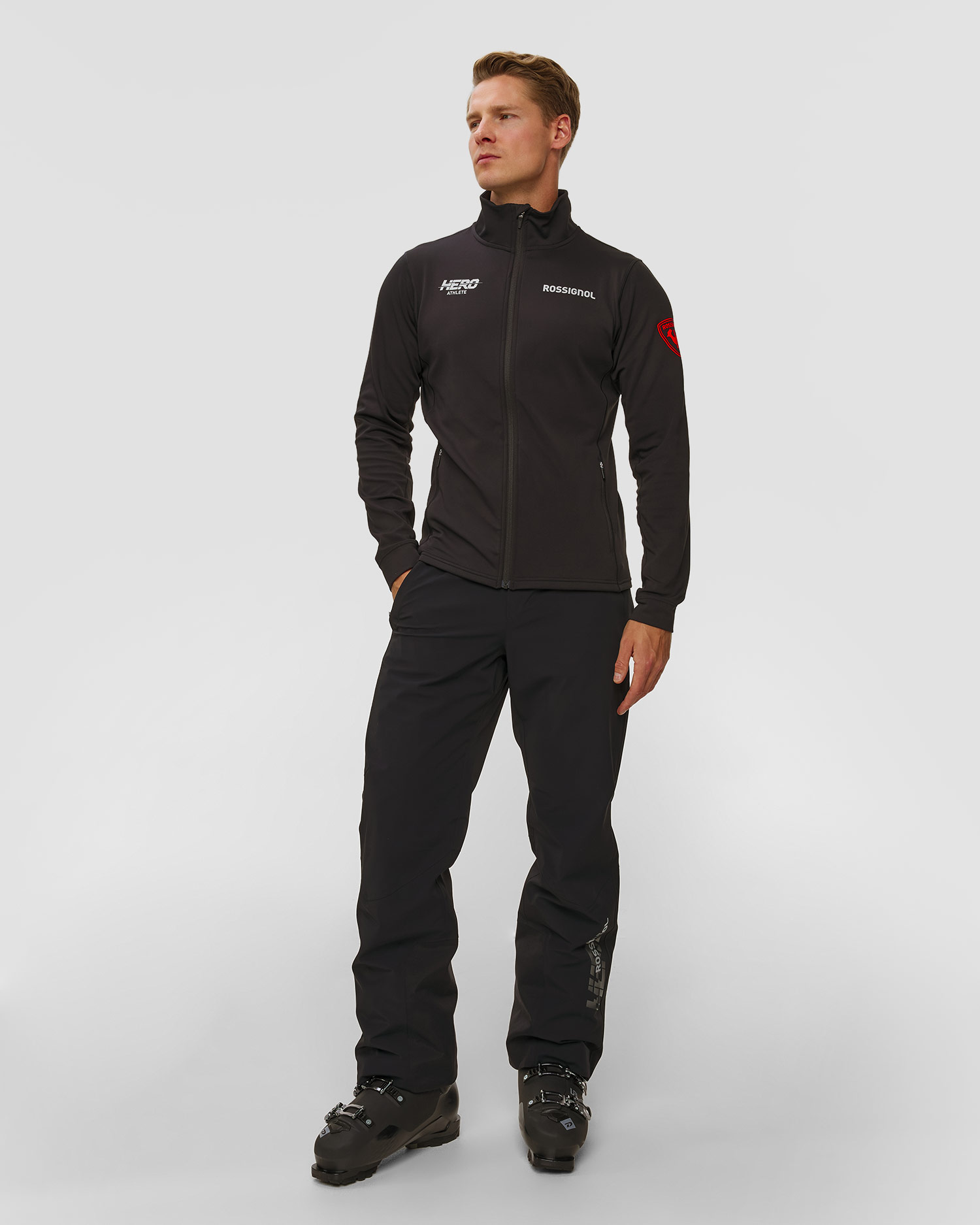 Bluza męska Rossignol Hero Mid Layer Stretch Jkt czarna