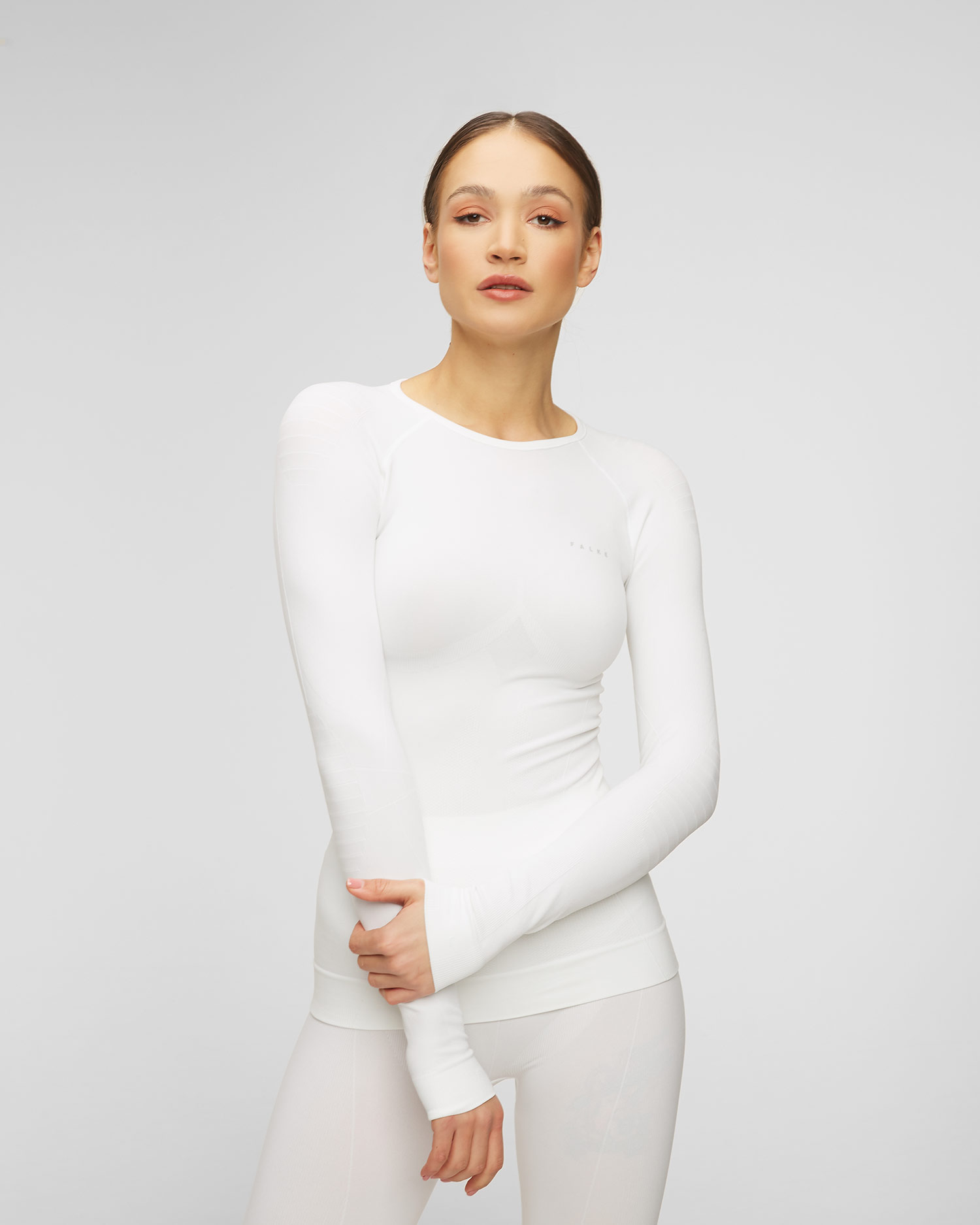 Maglietta a maniche lunghe FALKE MAXIMUM WARM, Colore/Disegno: Biały