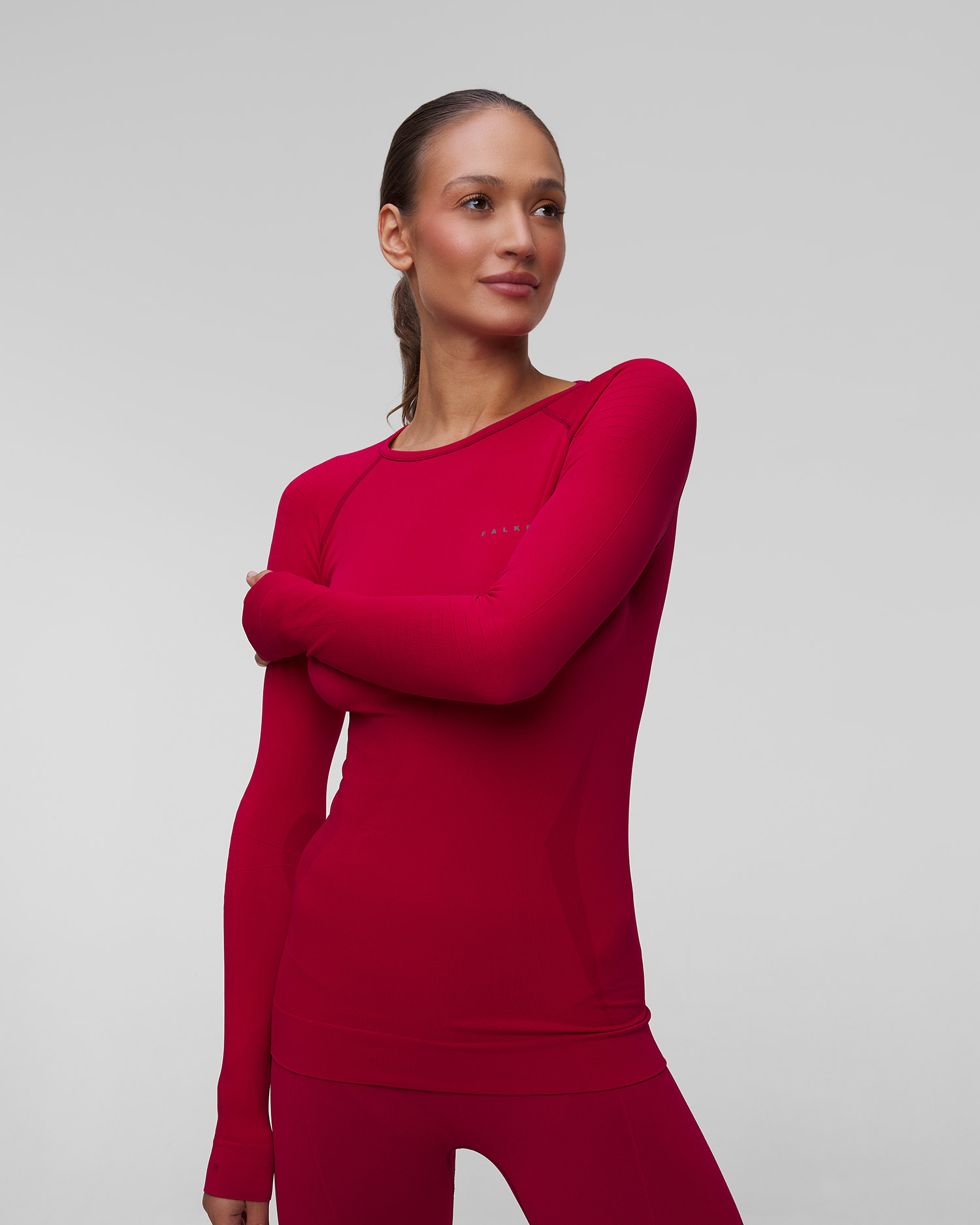Maglietta a maniche lunghe da donna Falke Maximum Warm rosa