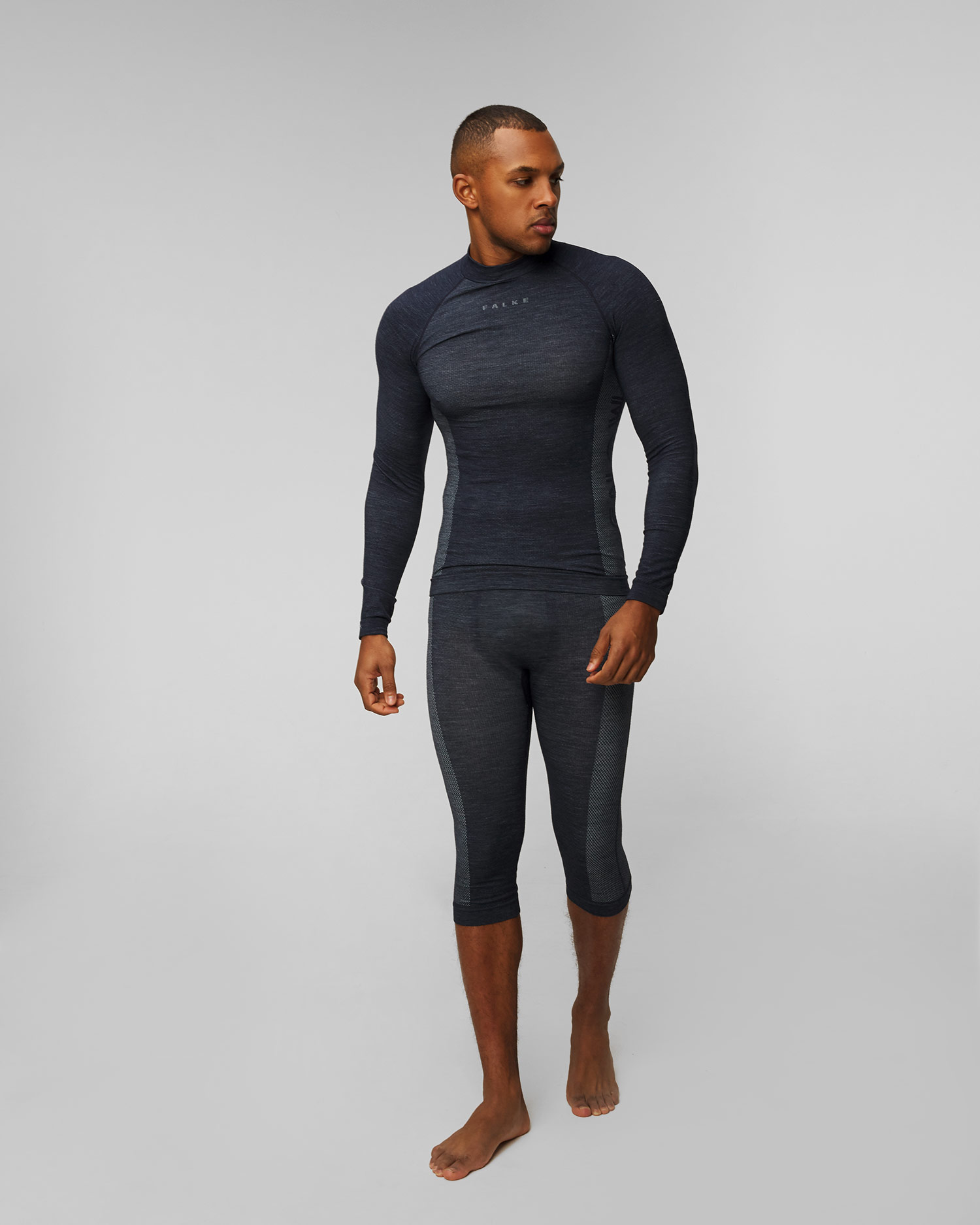 Leginsy merino męskie Falke Wool-Tech 3/4