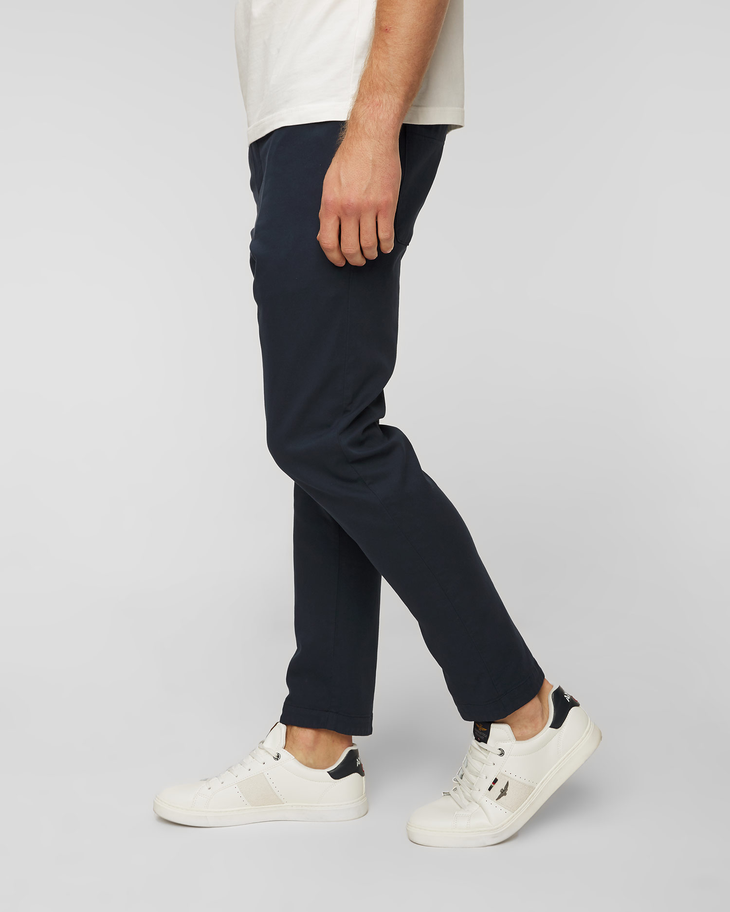 Granatowe spodnie wełniane męskie Dondup Pantalone Dom