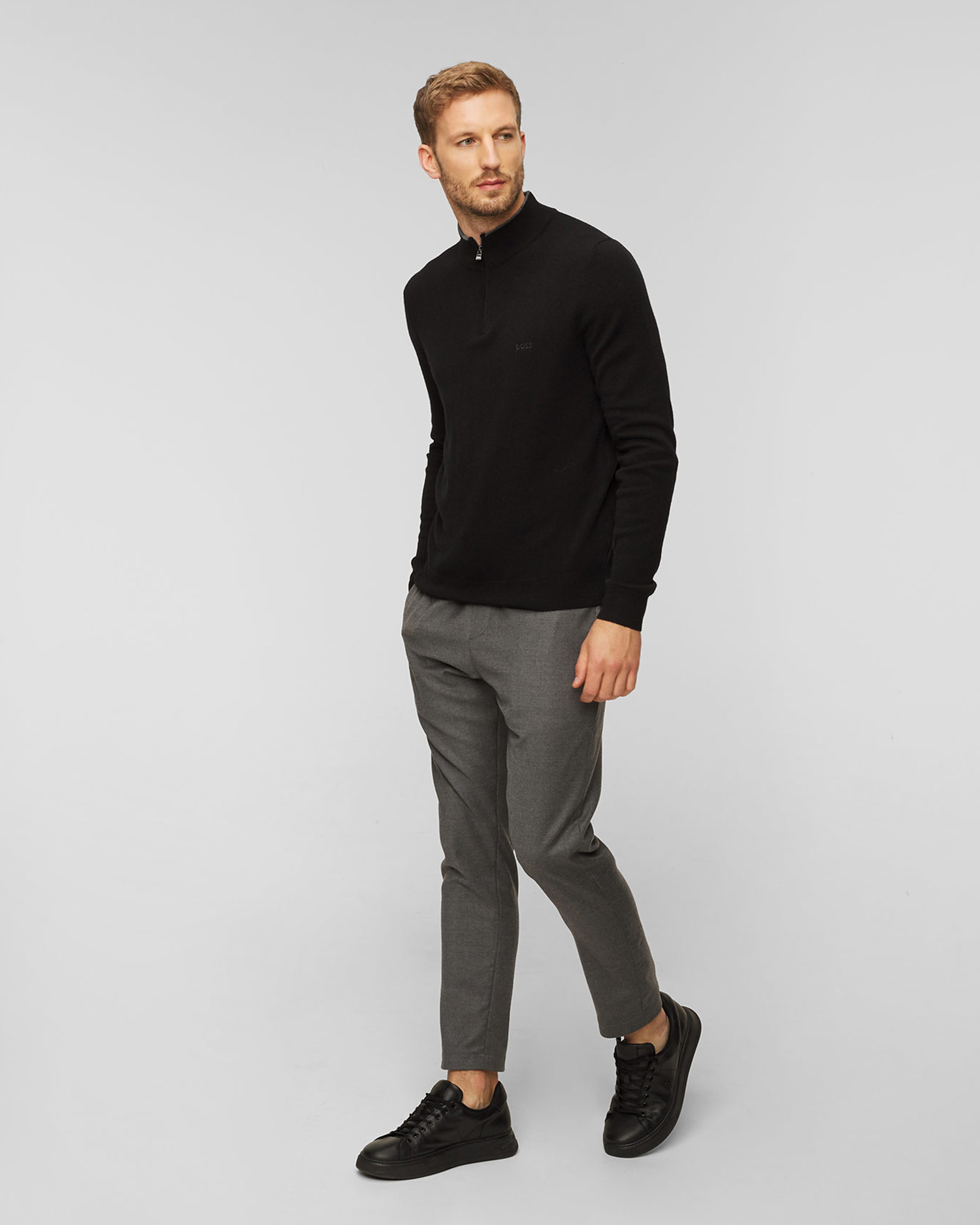 Szare spodnie wełniane męskie Dondup Pantalone Dom