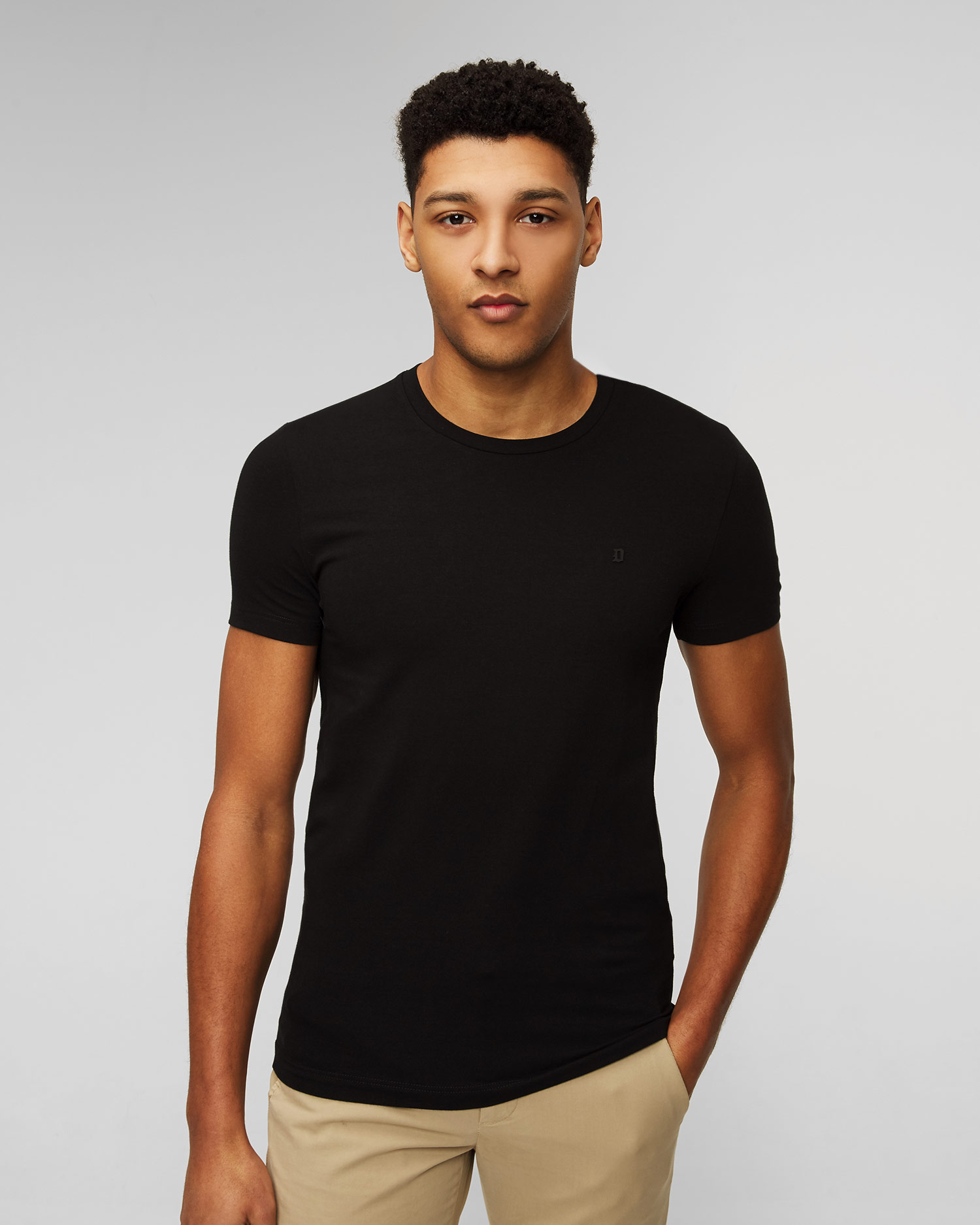 T-shirt noir pour hommes Dondup