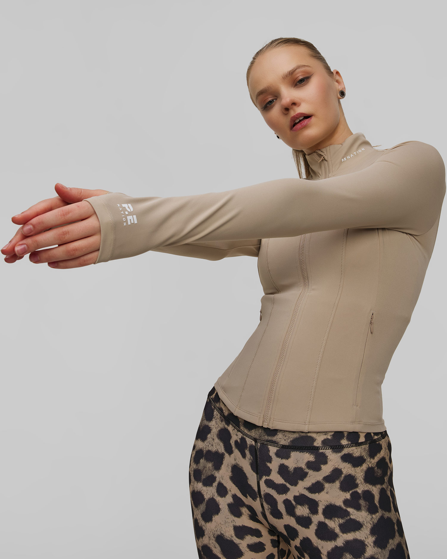 Veste de sport beige pour femmes Pe Nation Breakthrough Jacket