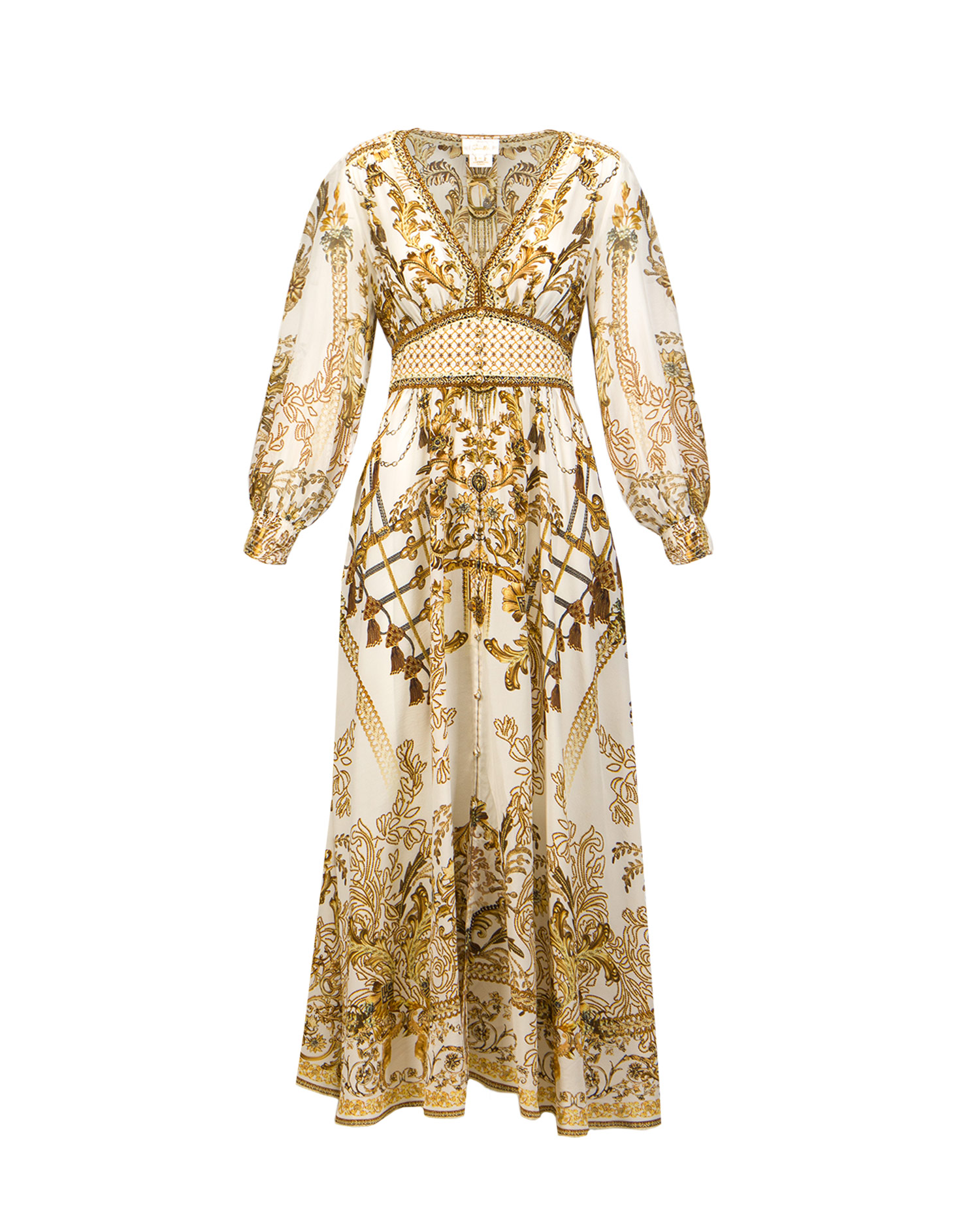 Silk dress Camilla Button Dress W/ Shaped Waistband