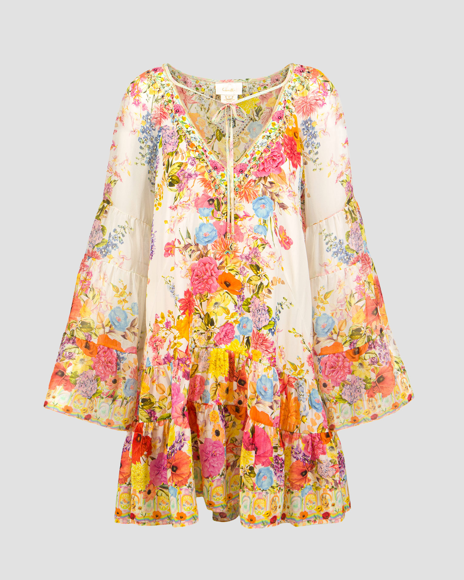 Abito in seta Camilla A-Line Gathered Panel Dress