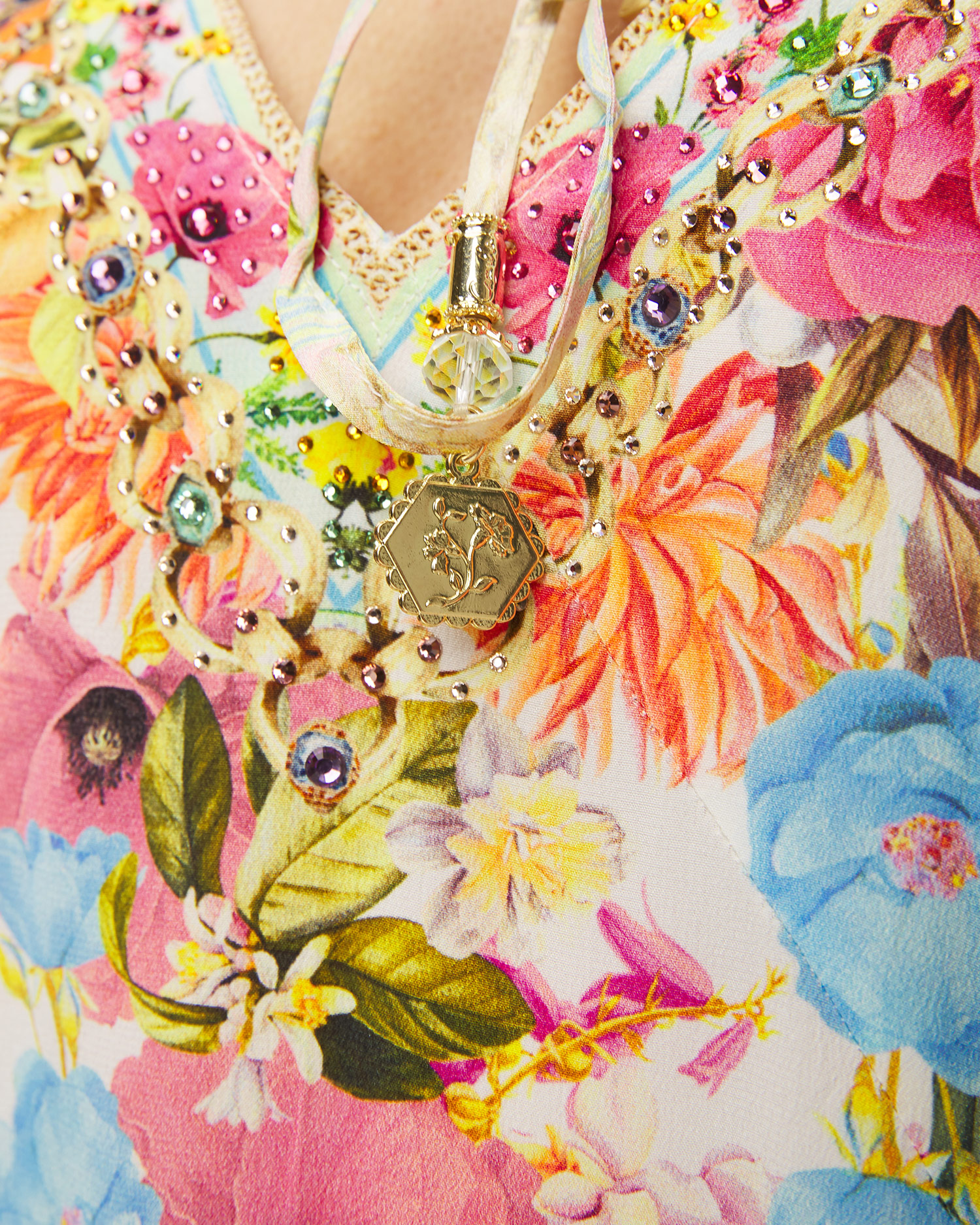 Abito in seta Camilla A-Line Gathered Panel Dress