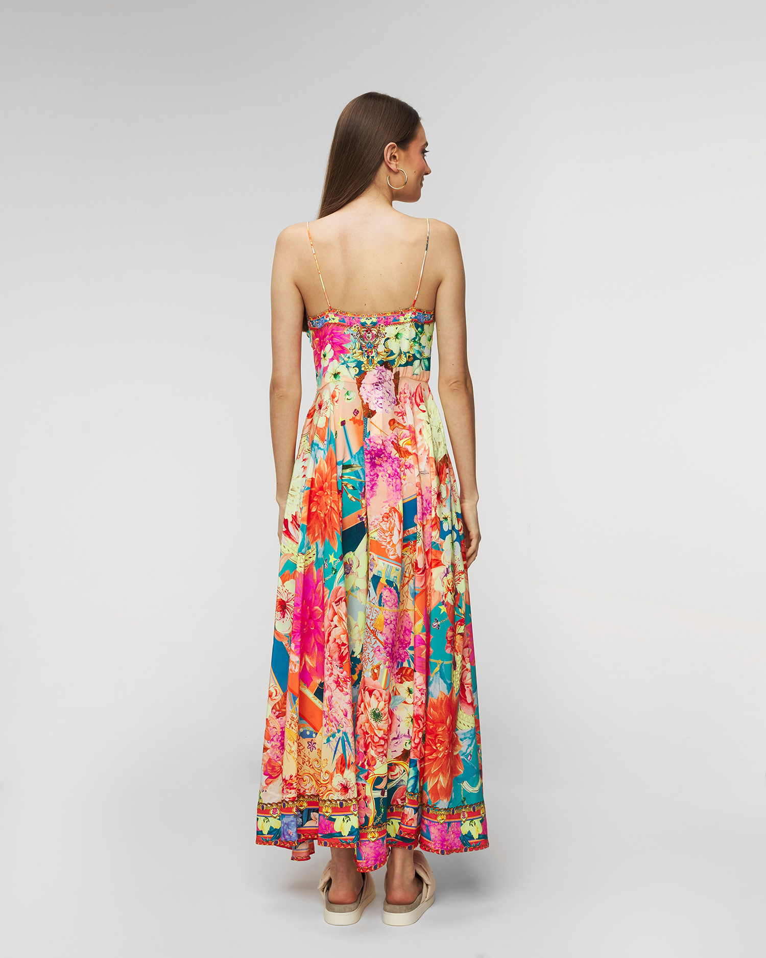 Silk dress Camilla Long Dress W/ Tie Front