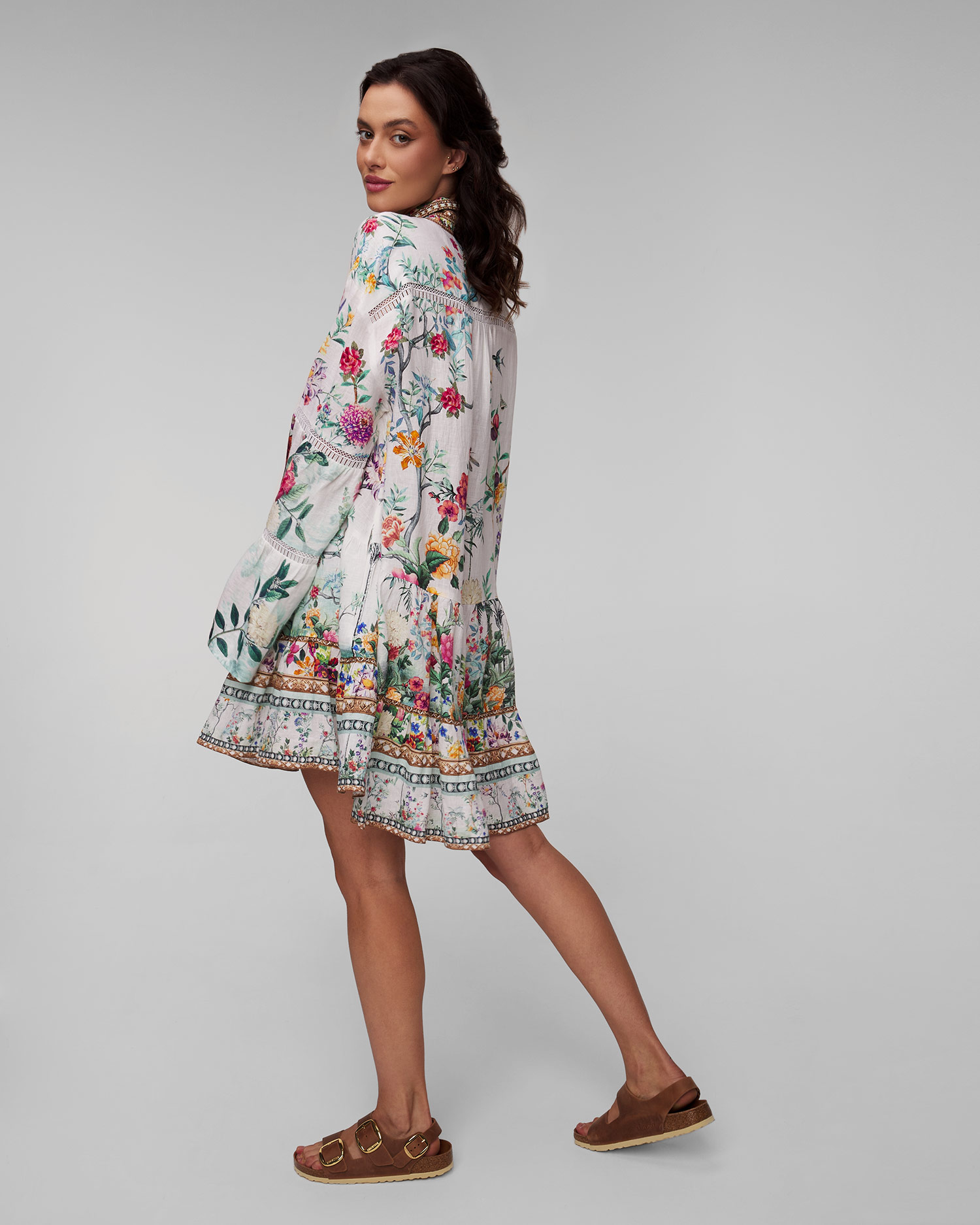 Sukienka lniana w kwiaty damska Camilla Plumes And Parterres