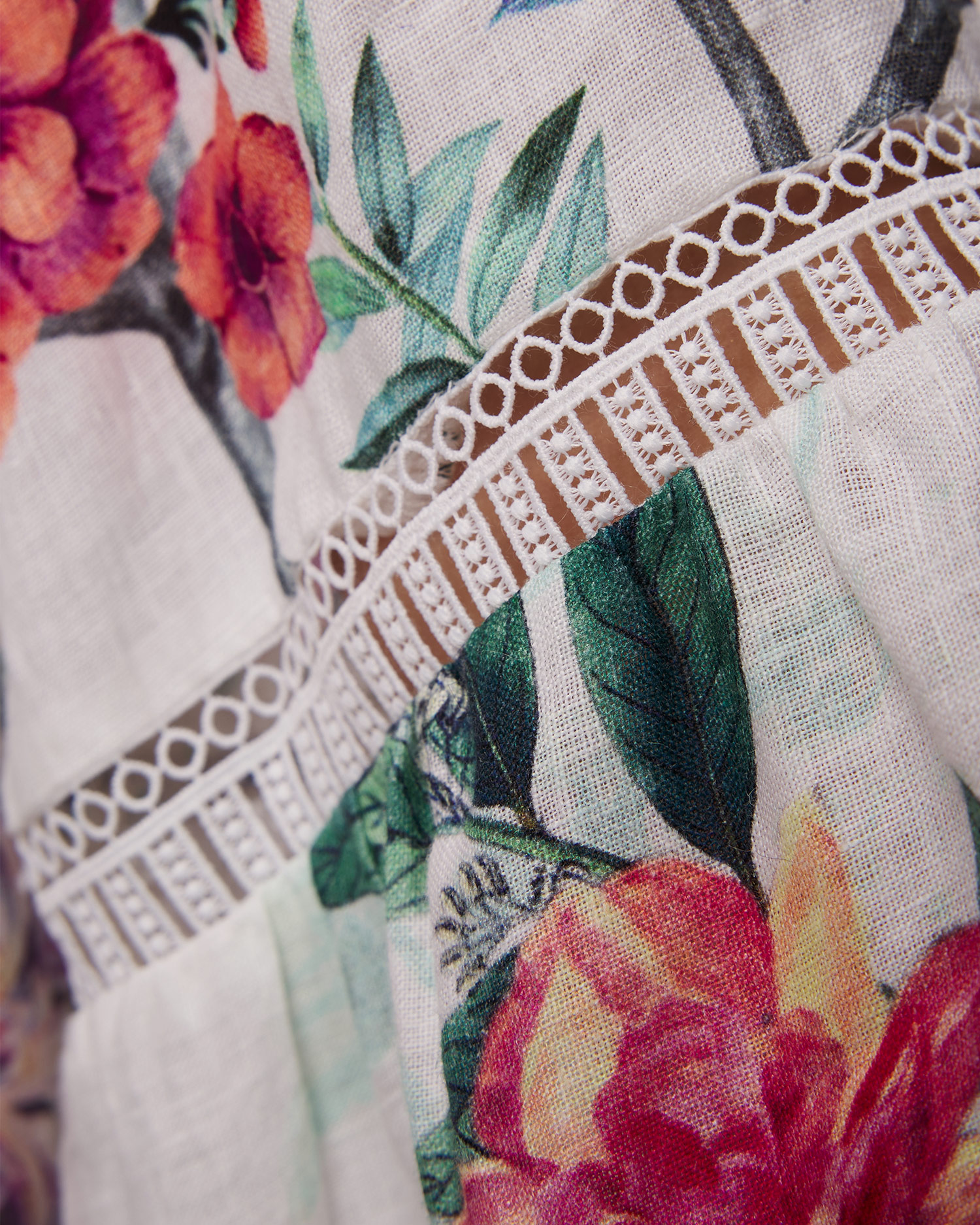 Camilla Plumes And Parterres Leinenkleid für Damen mit Blumenmuster