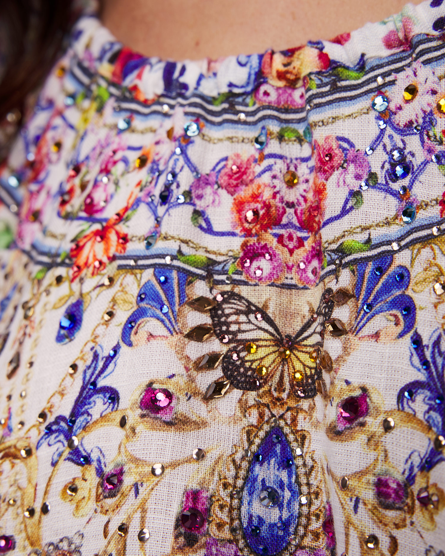 Camilla Dutch is Life Leinenkleid für Damen mit Blumenmuster