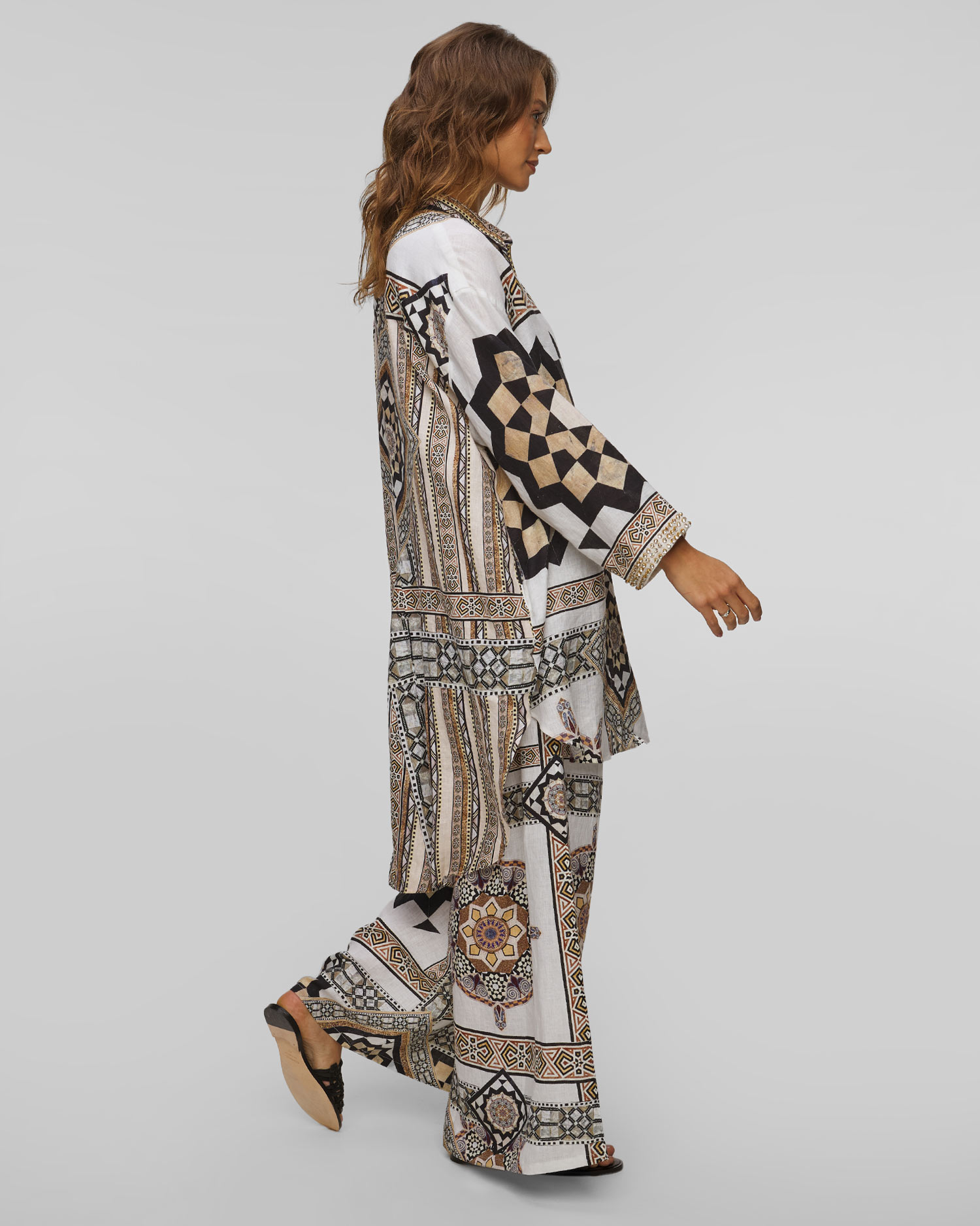 Rochie-cămașă din in pentru femei Camilla Tile Style