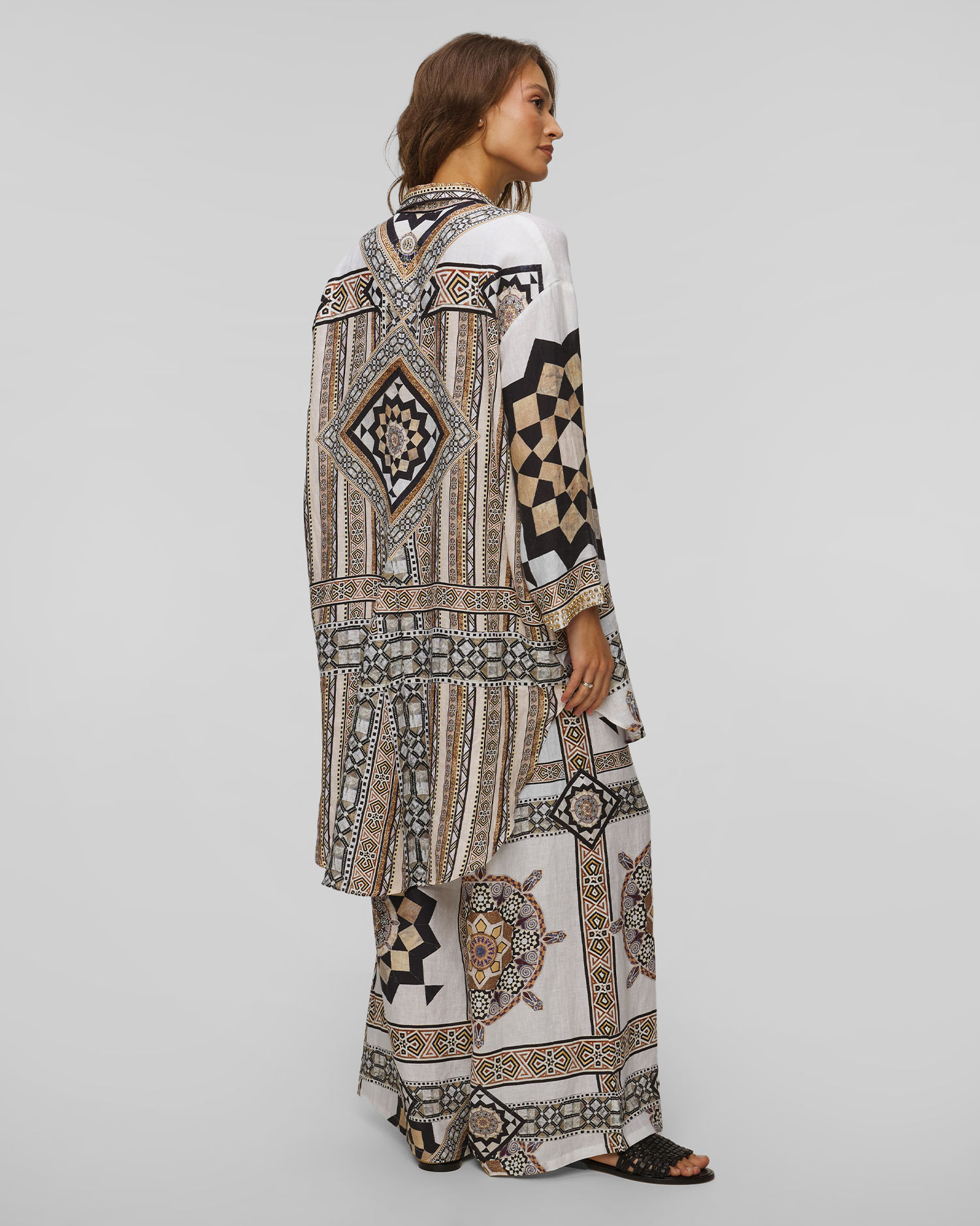 Rochie-cămașă din in pentru femei Camilla Tile Style