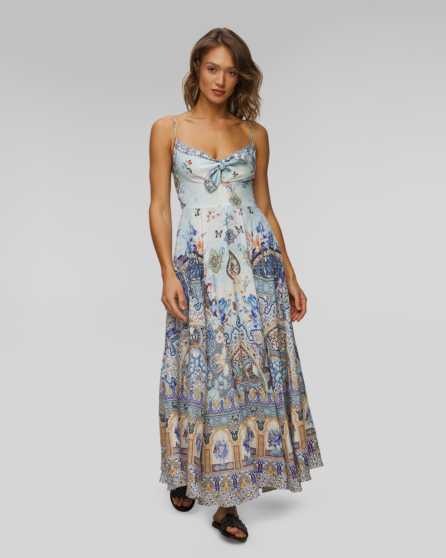 Camilla Al Manial Palace Memoirs Langes Leinenkleid für Damen