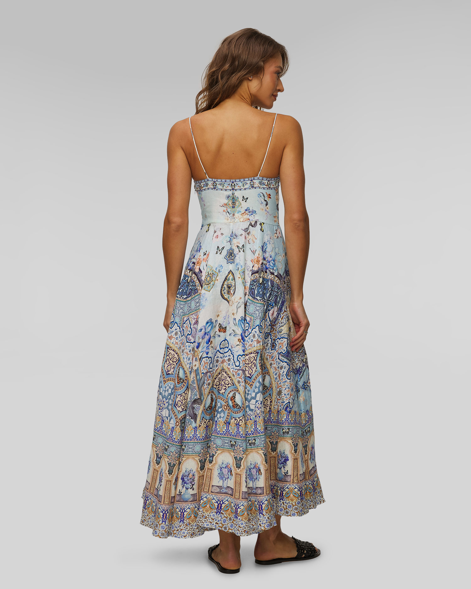 Camilla Al Manial Palace Memoirs Langes Leinenkleid für Damen