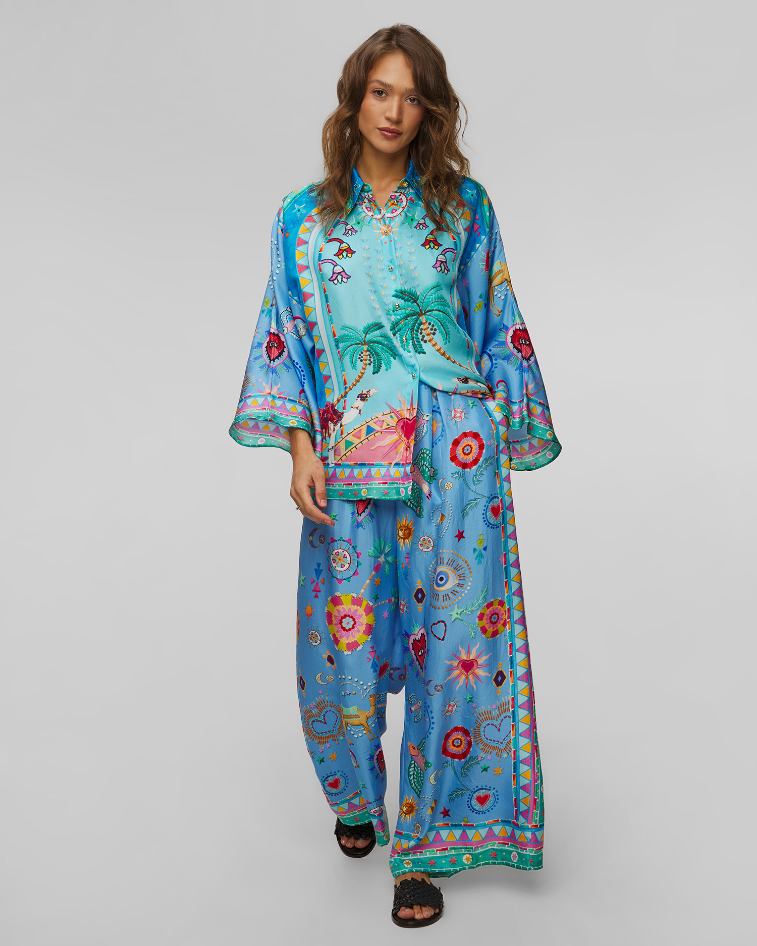 Women's silk trousers Camilla A Painted Village