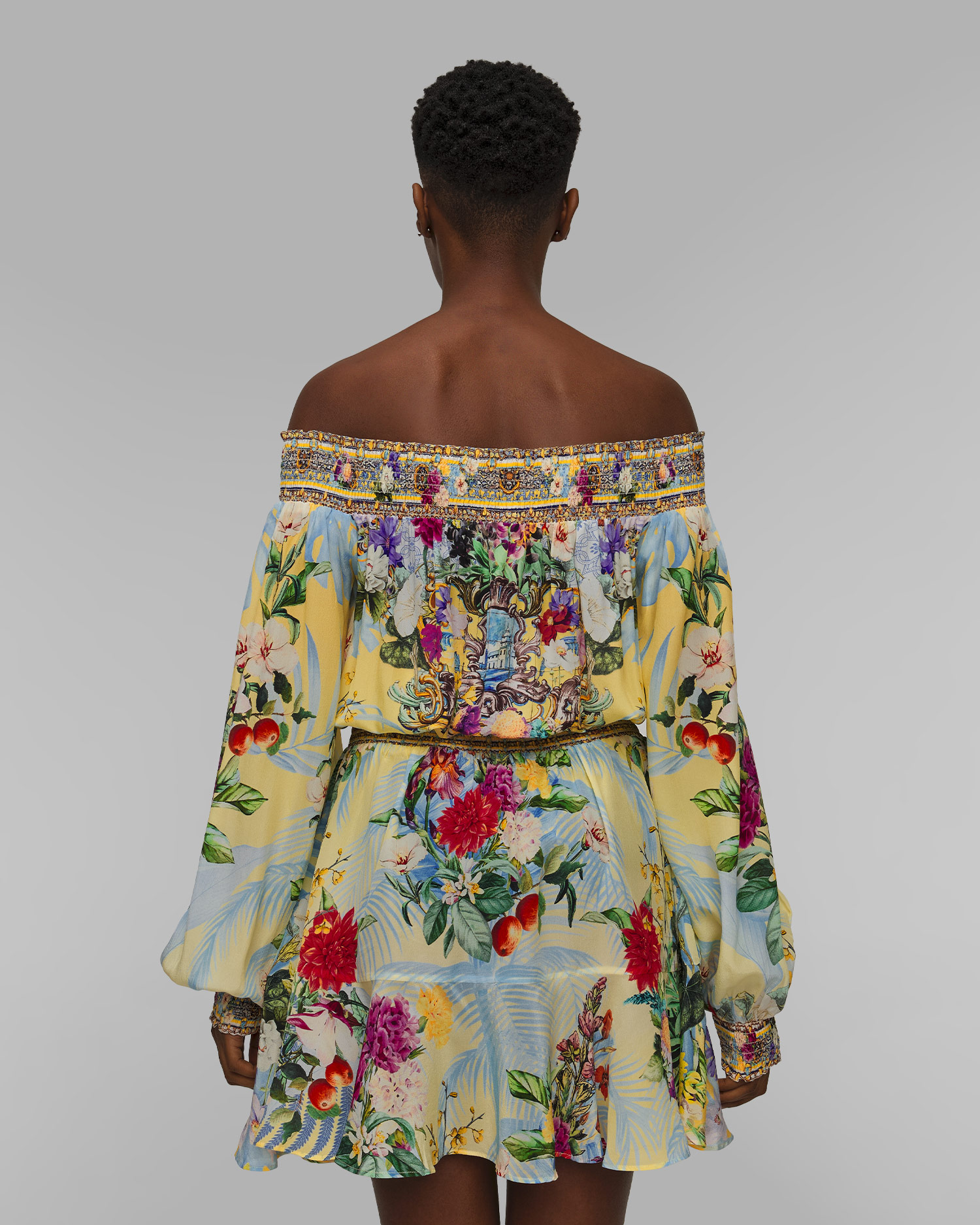 Dámske hodvábne šaty Camilla Off Shoulder Flor Fantastica