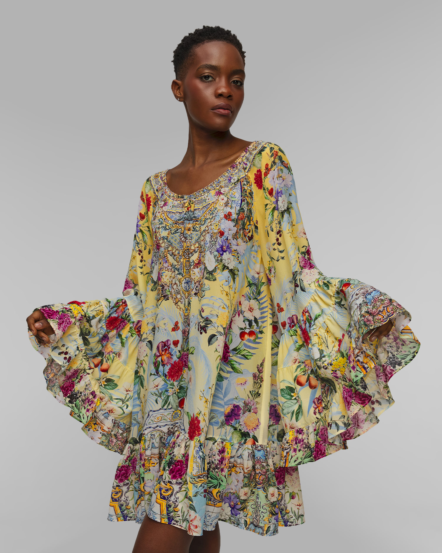 Rochie de mătase florală pentru femei Camilla