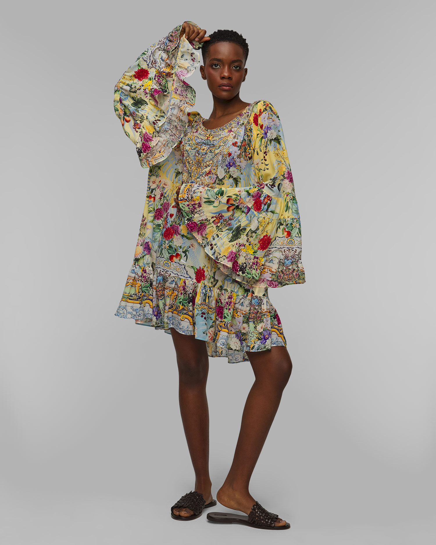 Rochie de mătase florală pentru femei Camilla