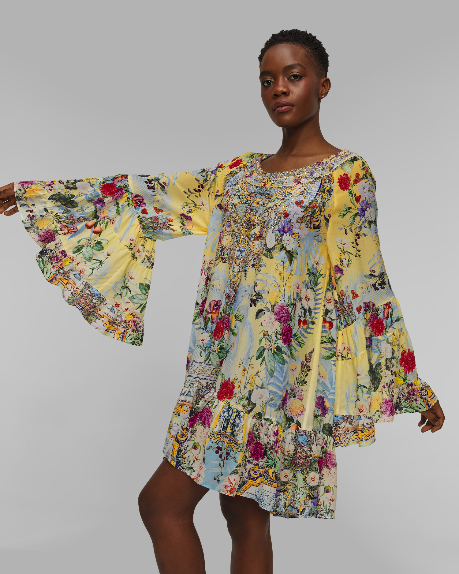 Rochie de mătase florală pentru femei Camilla