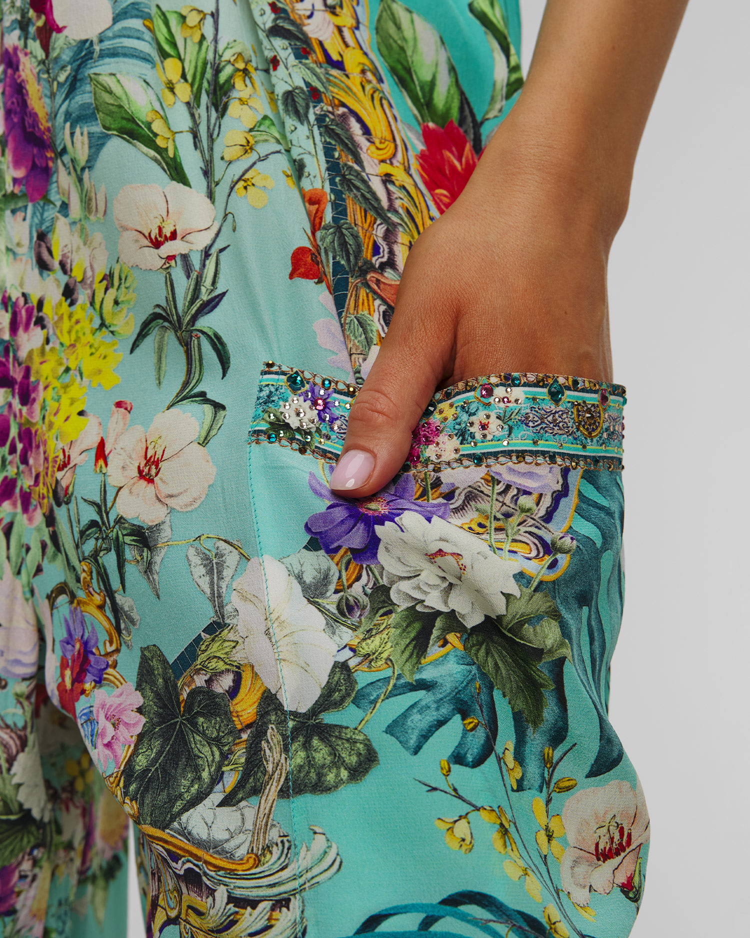 Dámske hodvábne nohavice Camilla Wide Leg