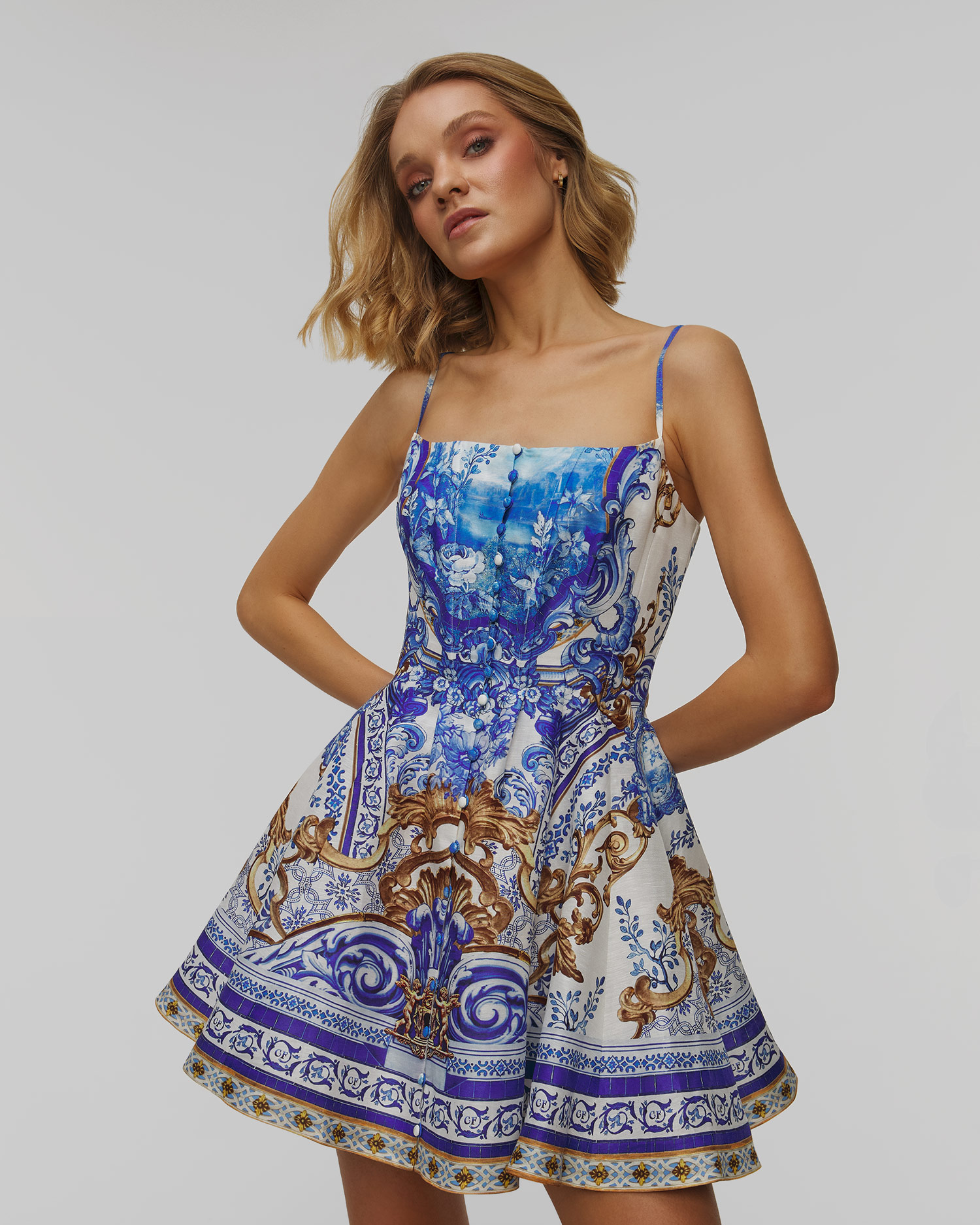 Robe en lin pour femmes Camilla Corset with Short Flared Skirt