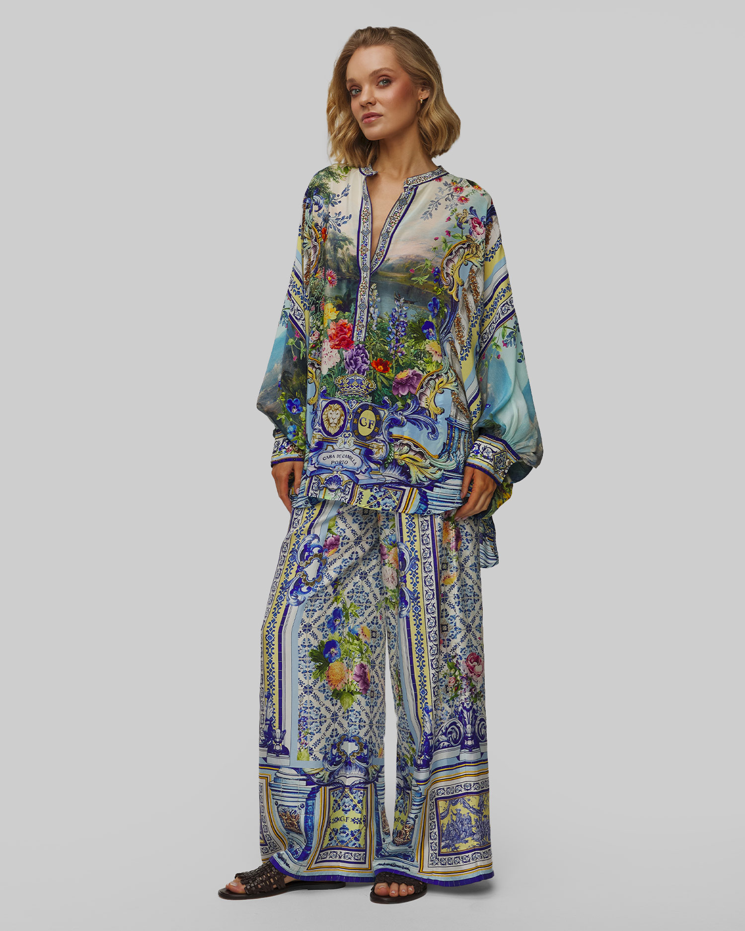 Dámska hodvábna blúzka Camilla Batwing Sleeve