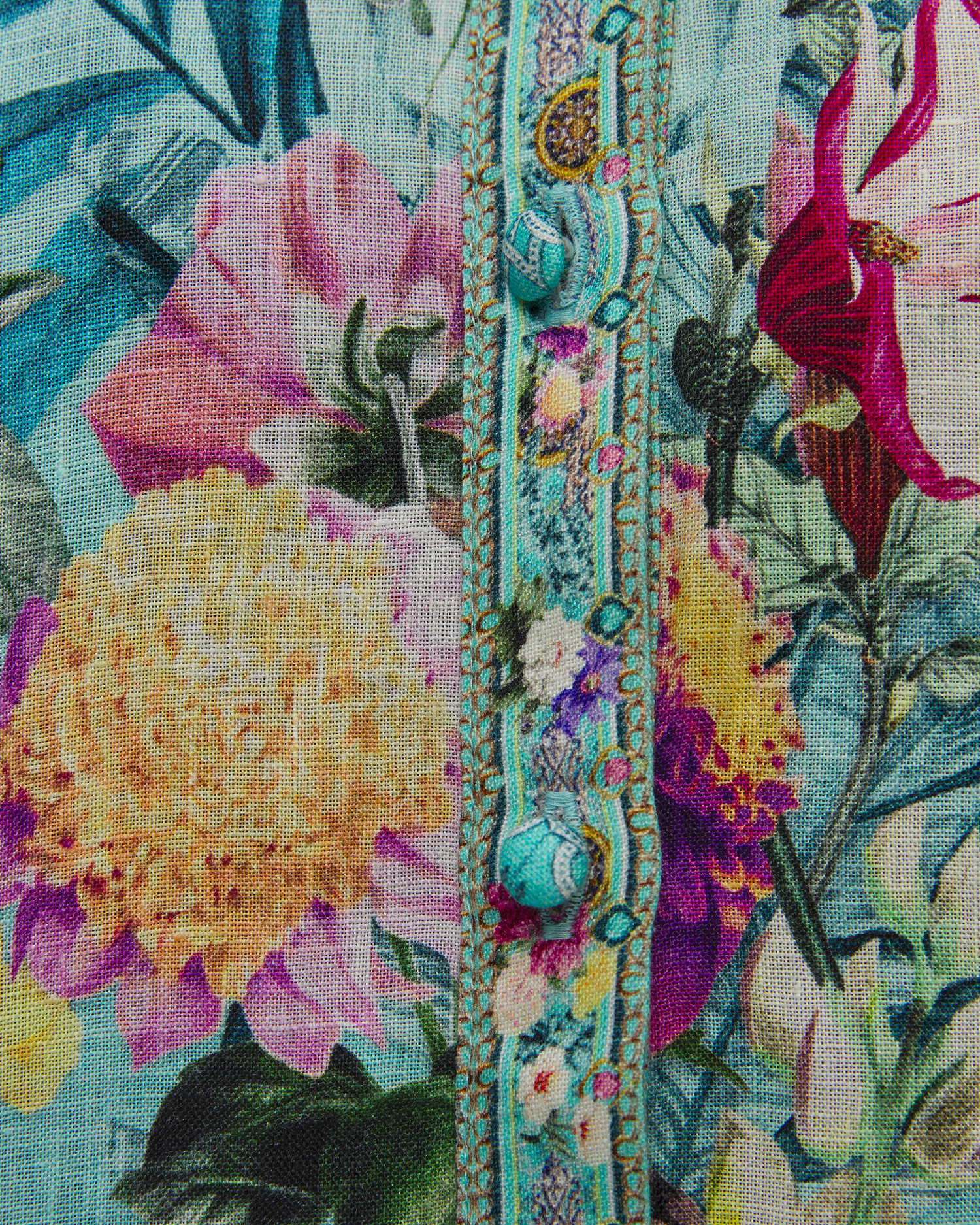 Rochie din in cu motive florale pentru femei Camilla Gardens of Queluz