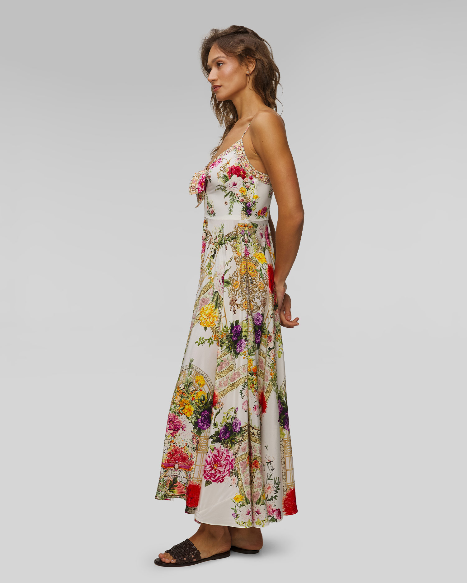 Silk long dress Camilla Egyptian Rose