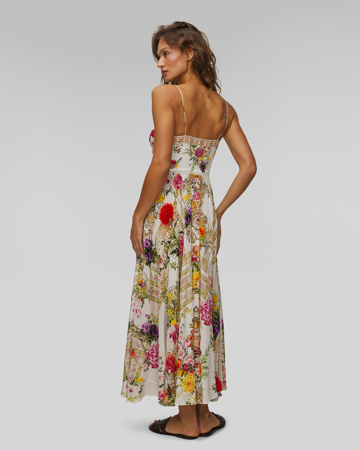 Silk long dress Camilla Egyptian Rose