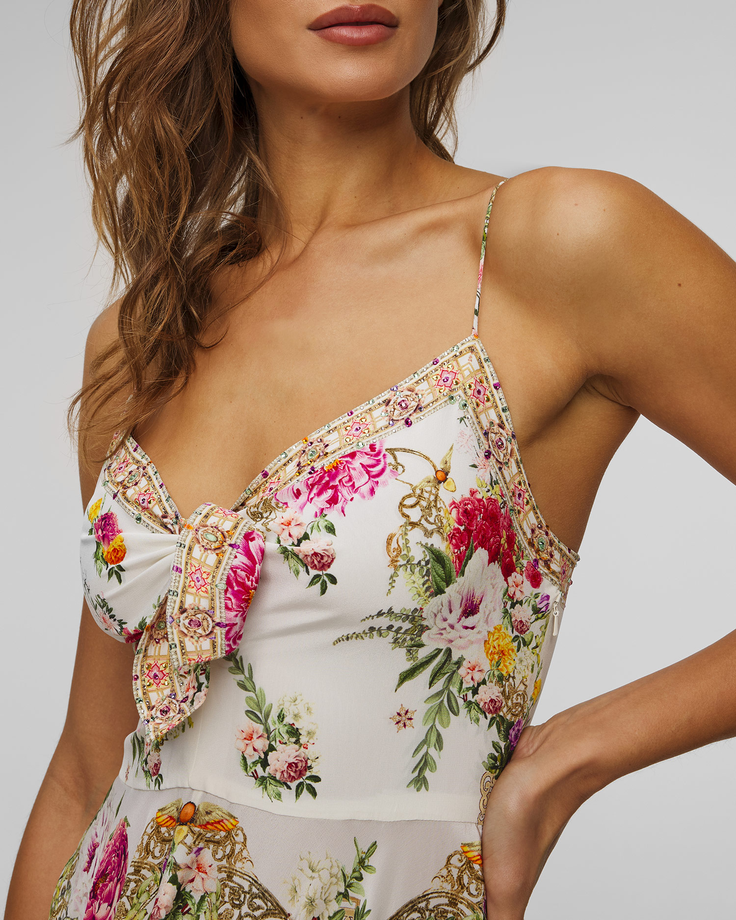 Silk long dress Camilla Egyptian Rose