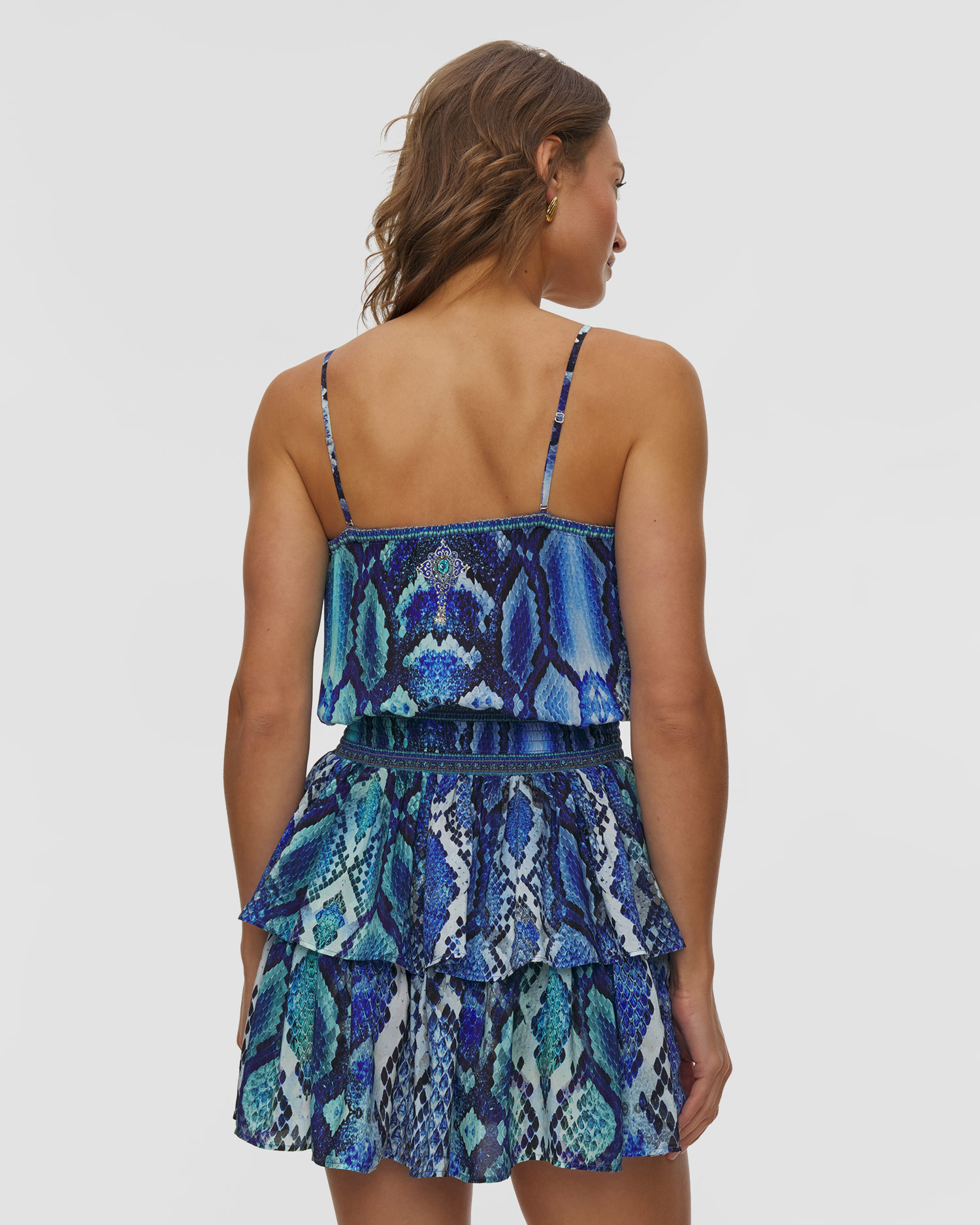 Abito di seta Camilla Sapphire Serpent