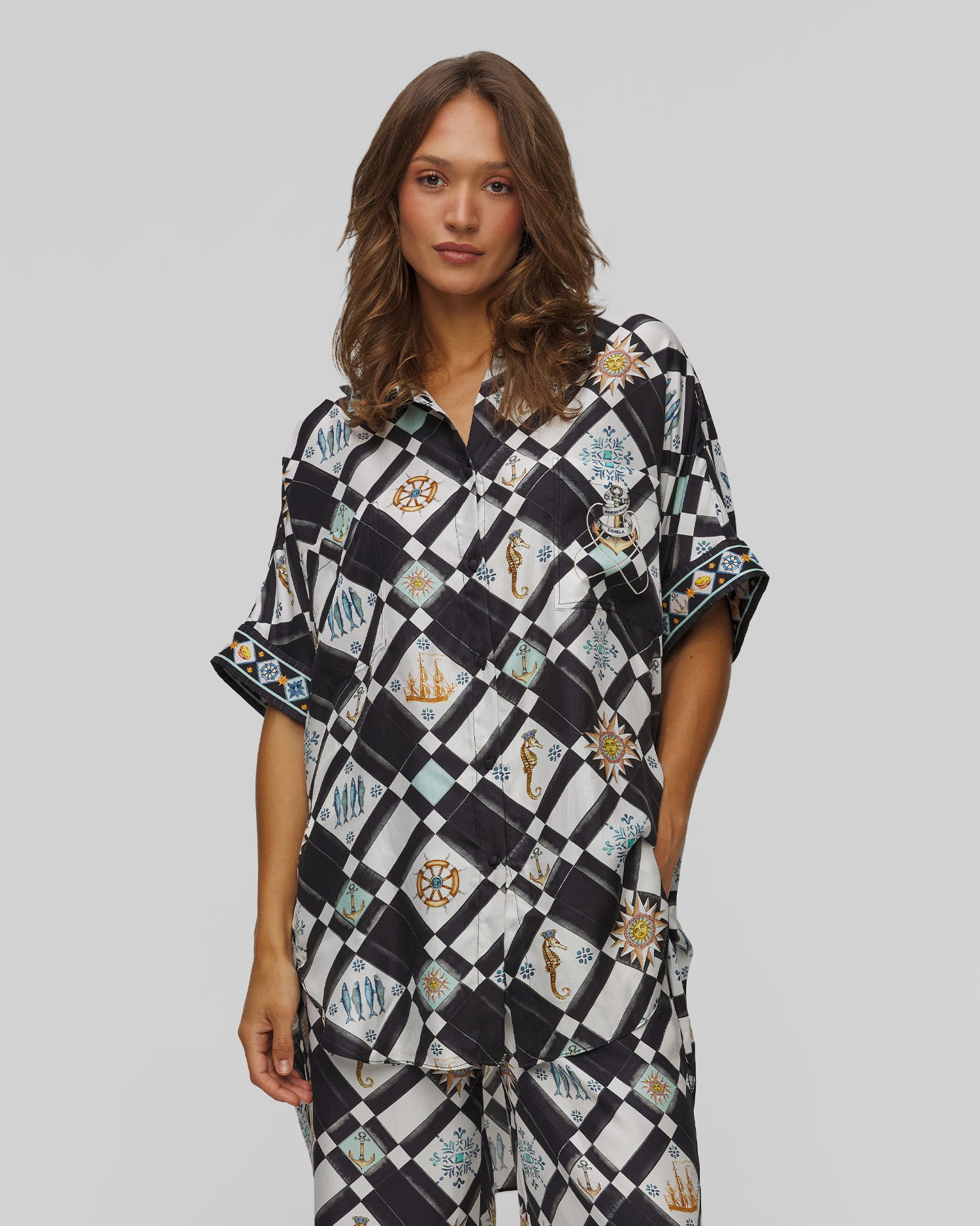 Women's silk tunic Camilla Folk Afloat