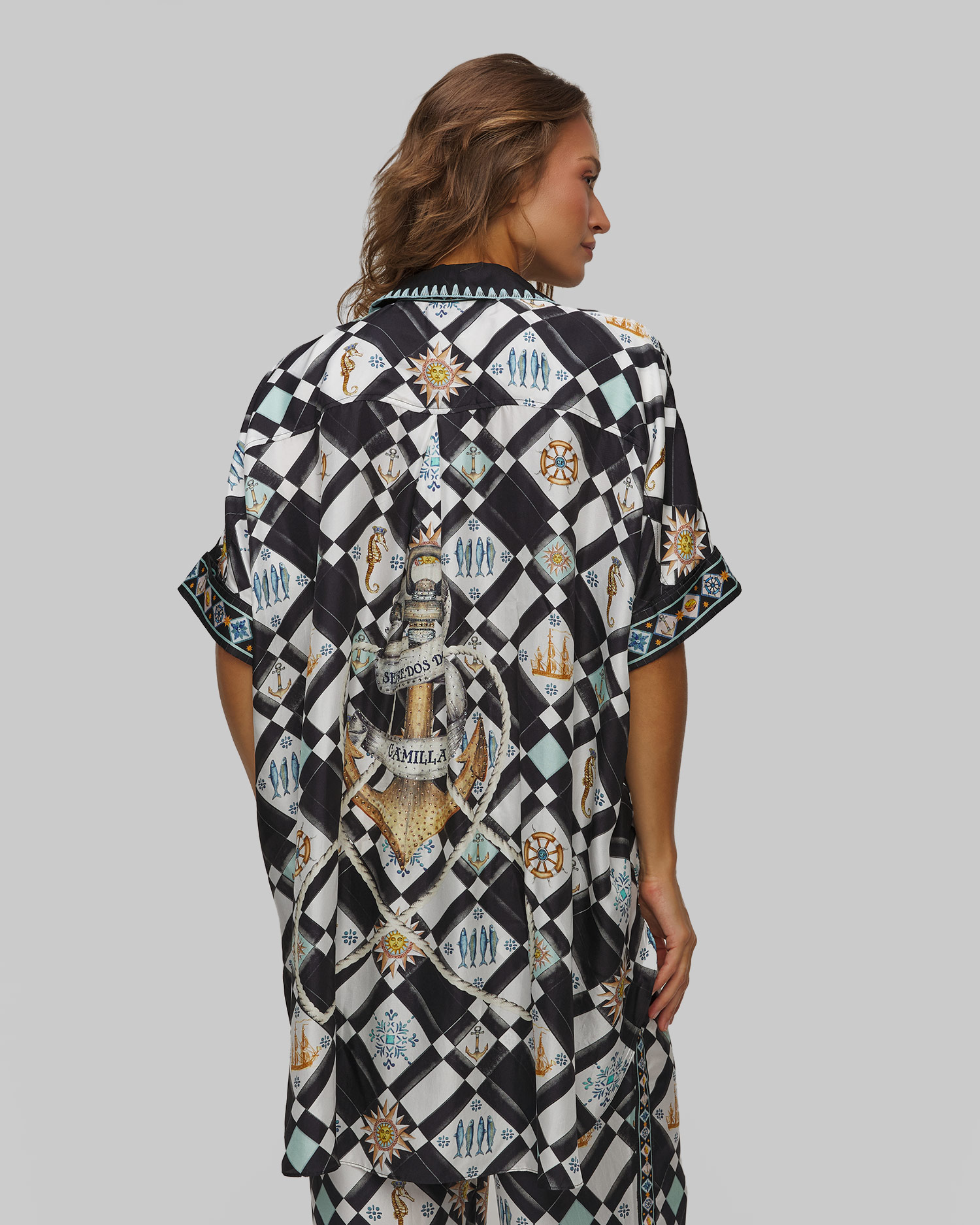 Women's silk tunic Camilla Folk Afloat