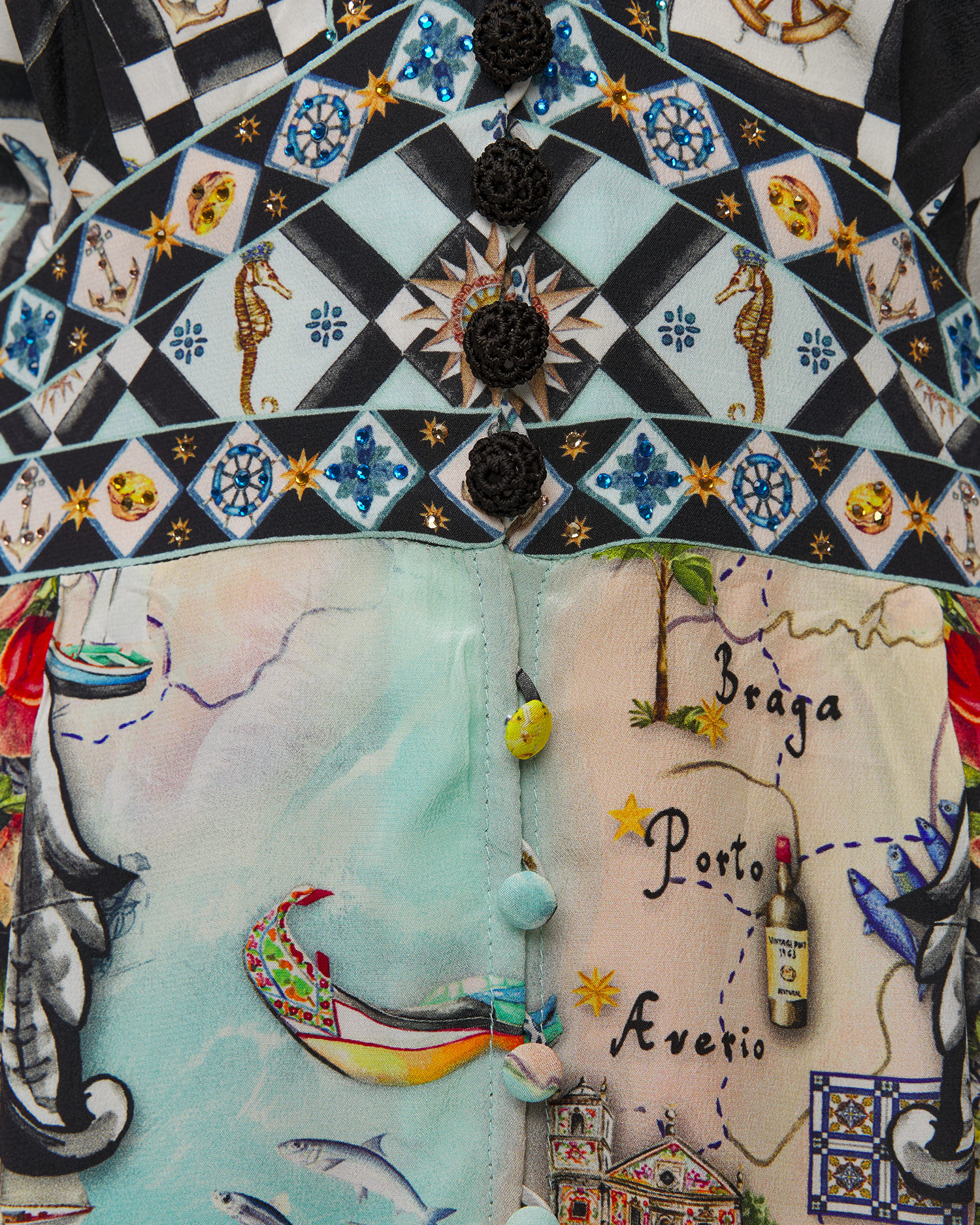 Salopetă din mătase pentru femei Camilla Halterneck Folk Afloat