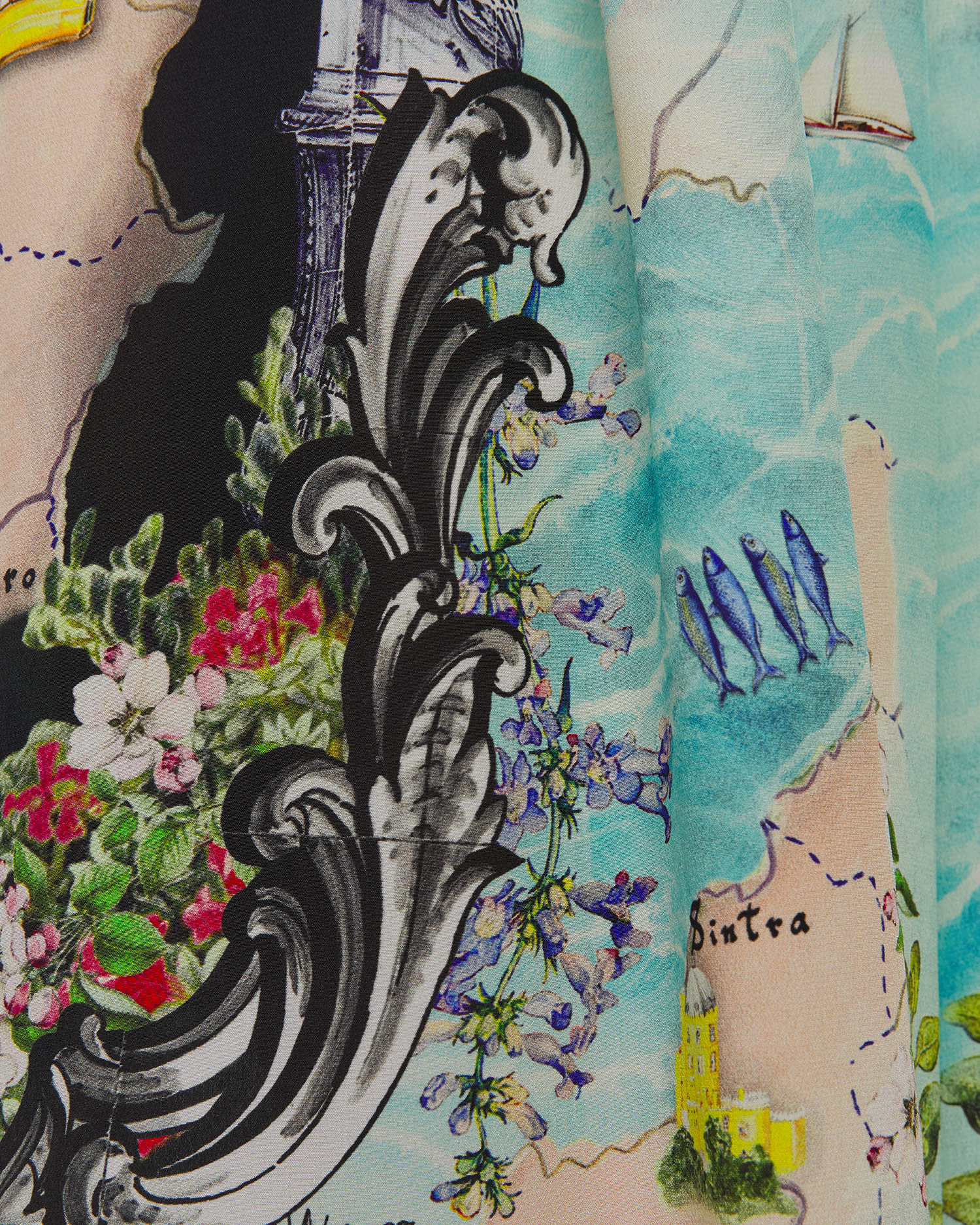 Salopetă din mătase pentru femei Camilla Halterneck Folk Afloat