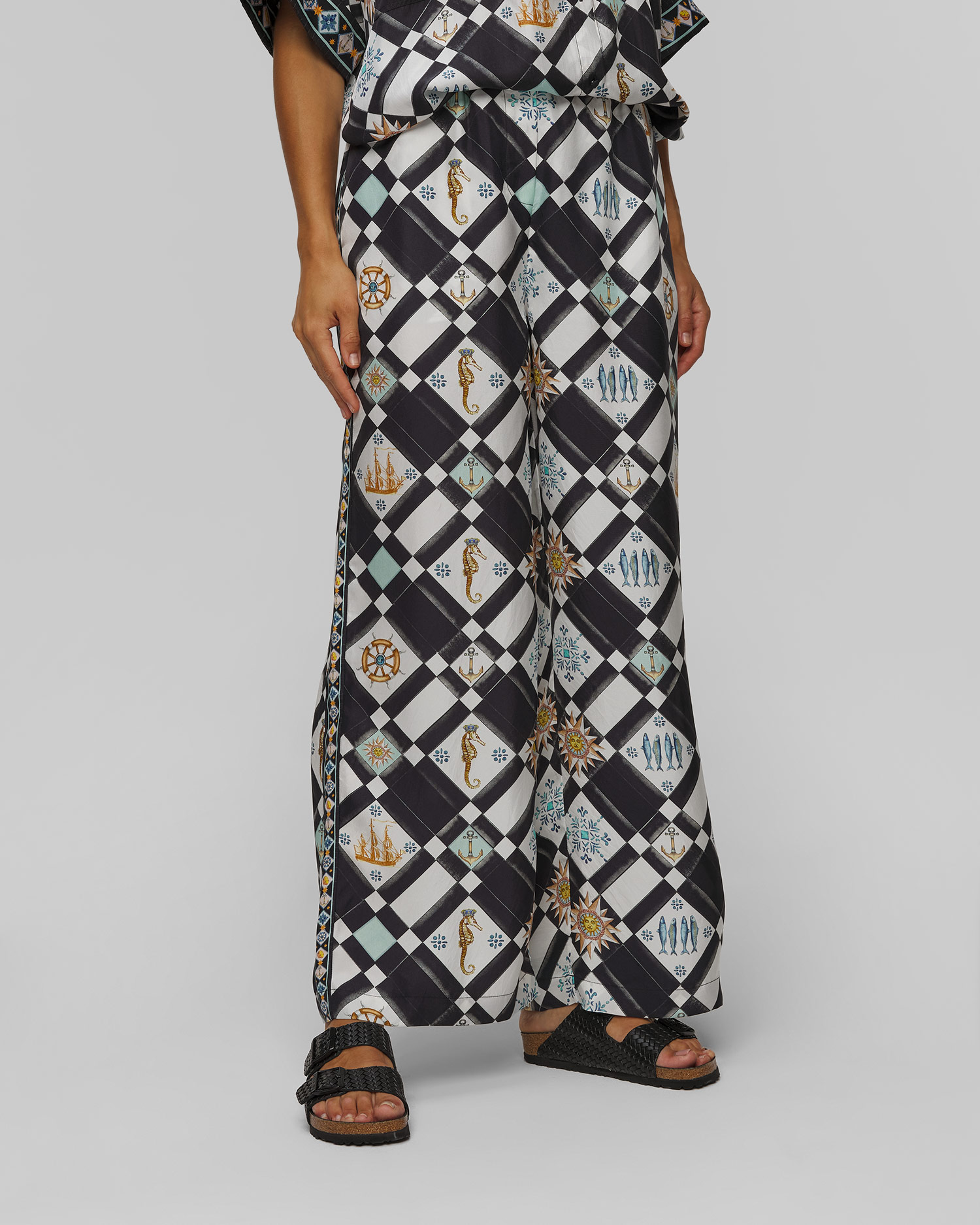Pantalon en soie pour femmes Camilla Folk Afloat
