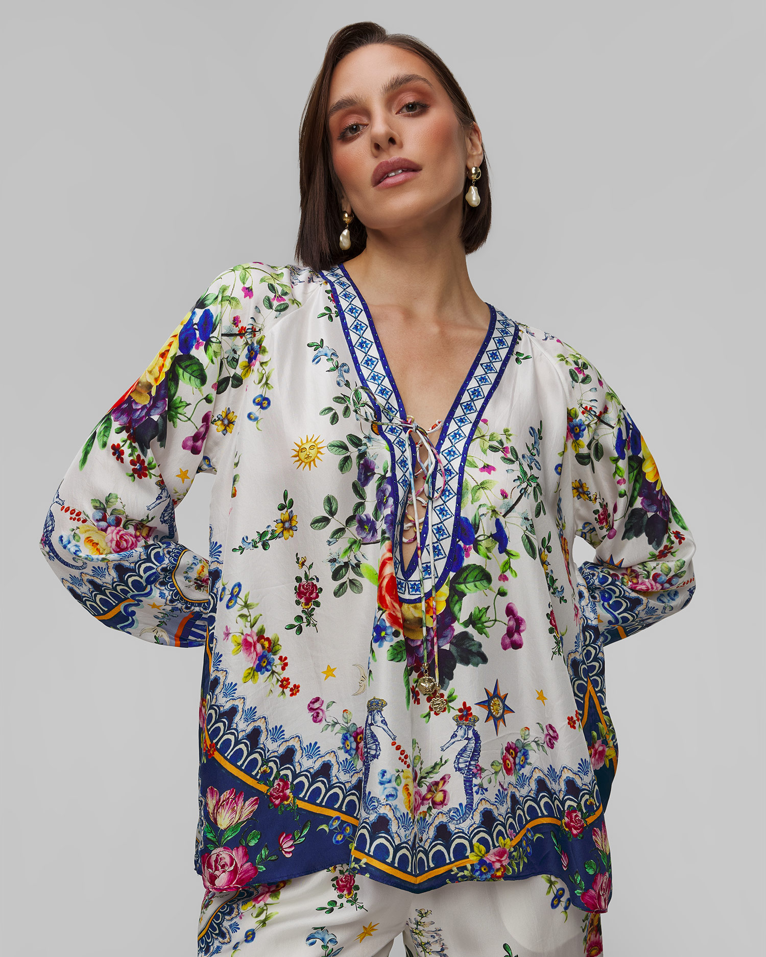 Women's silk shirt Camilla Tiles Darls
