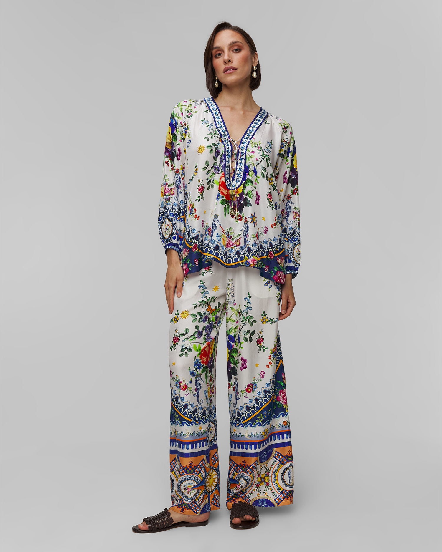 Women's silk shirt Camilla Tiles Darls